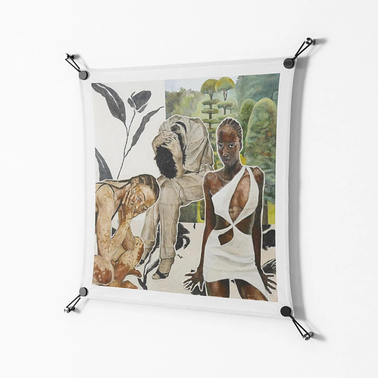 As The Rain Falls - Work On Wall - Sophie Goudman - Black - 70 x 70 cm - Image 2