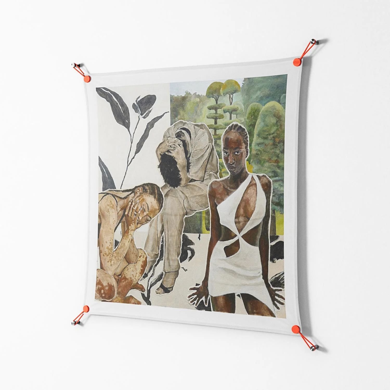 As The Rain Falls - Work On Wall - Sophie Goudman - Orange - 90 x 90 cm - Image 2