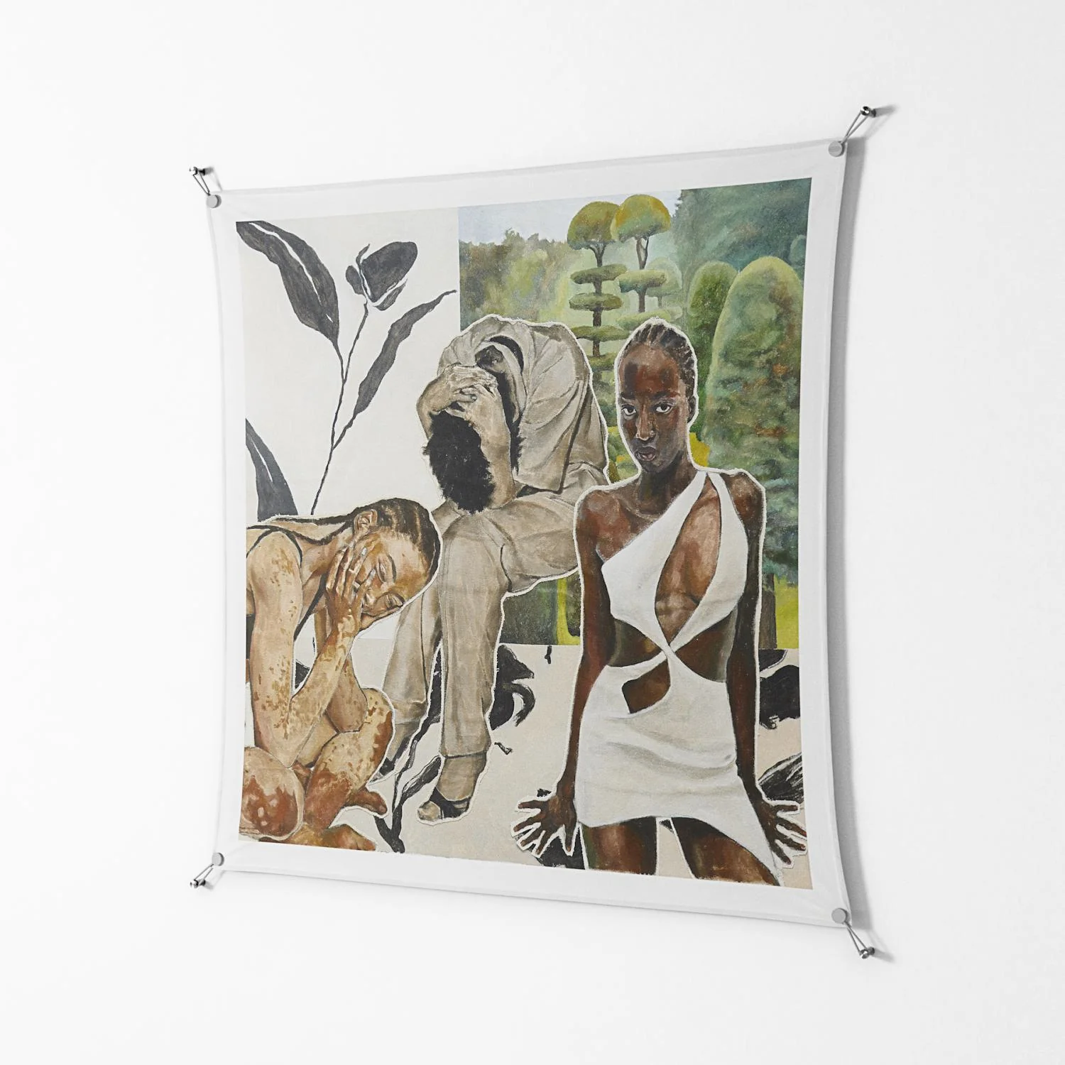 As The Rain Falls - Work On Wall - Sophie Goudman - Silver - 140 x 140 cm - Image 2