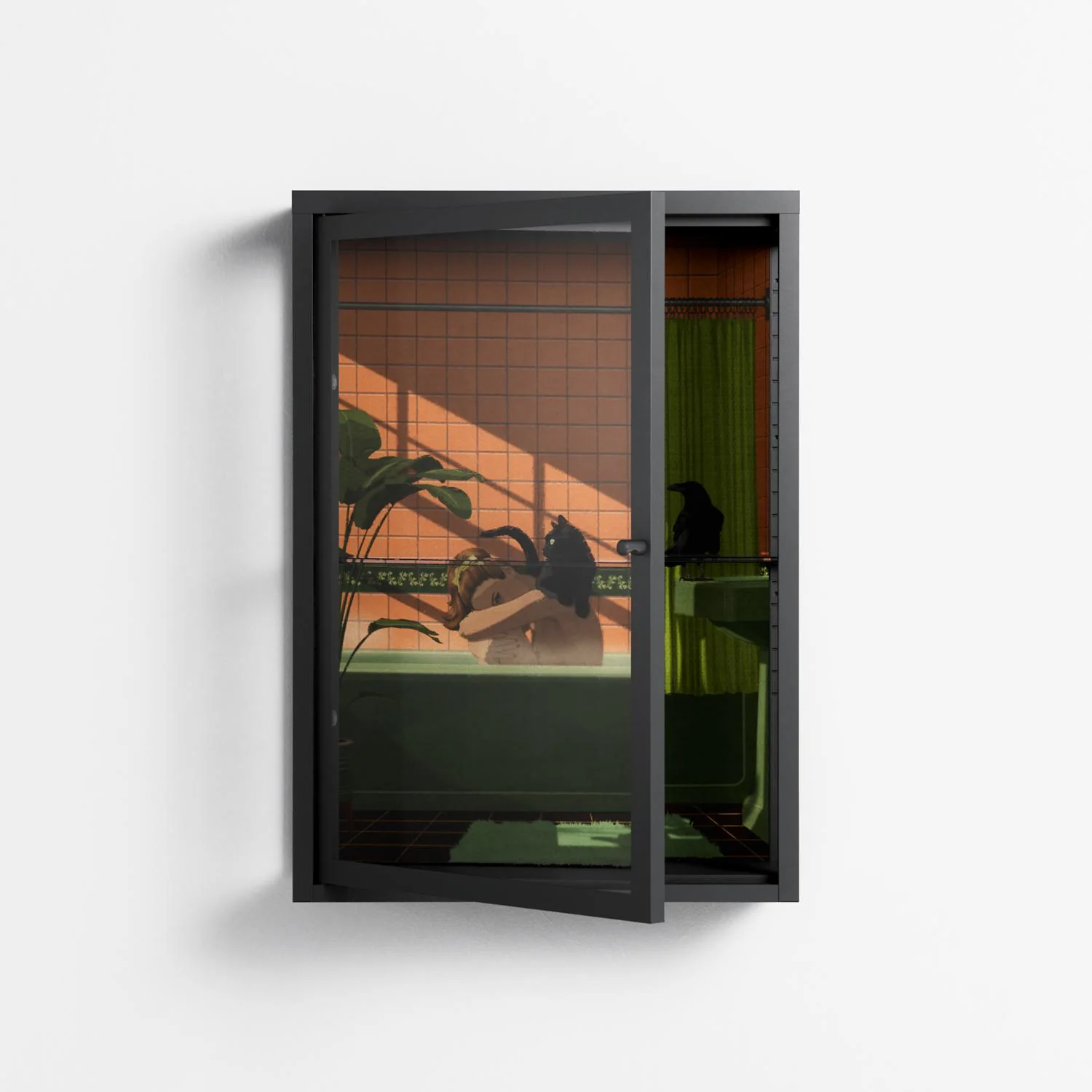Bad Omen - Wall Cabinet - Kristin Eriksson - Antracite - Clear glass - Image 2