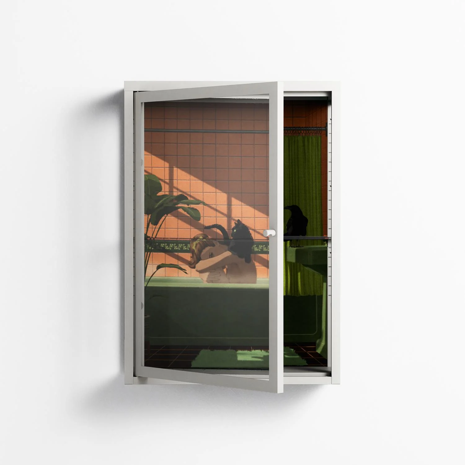 Bad Omen - Wall Cabinet - Kristin Eriksson - Chalk - Clear glass - Image 2