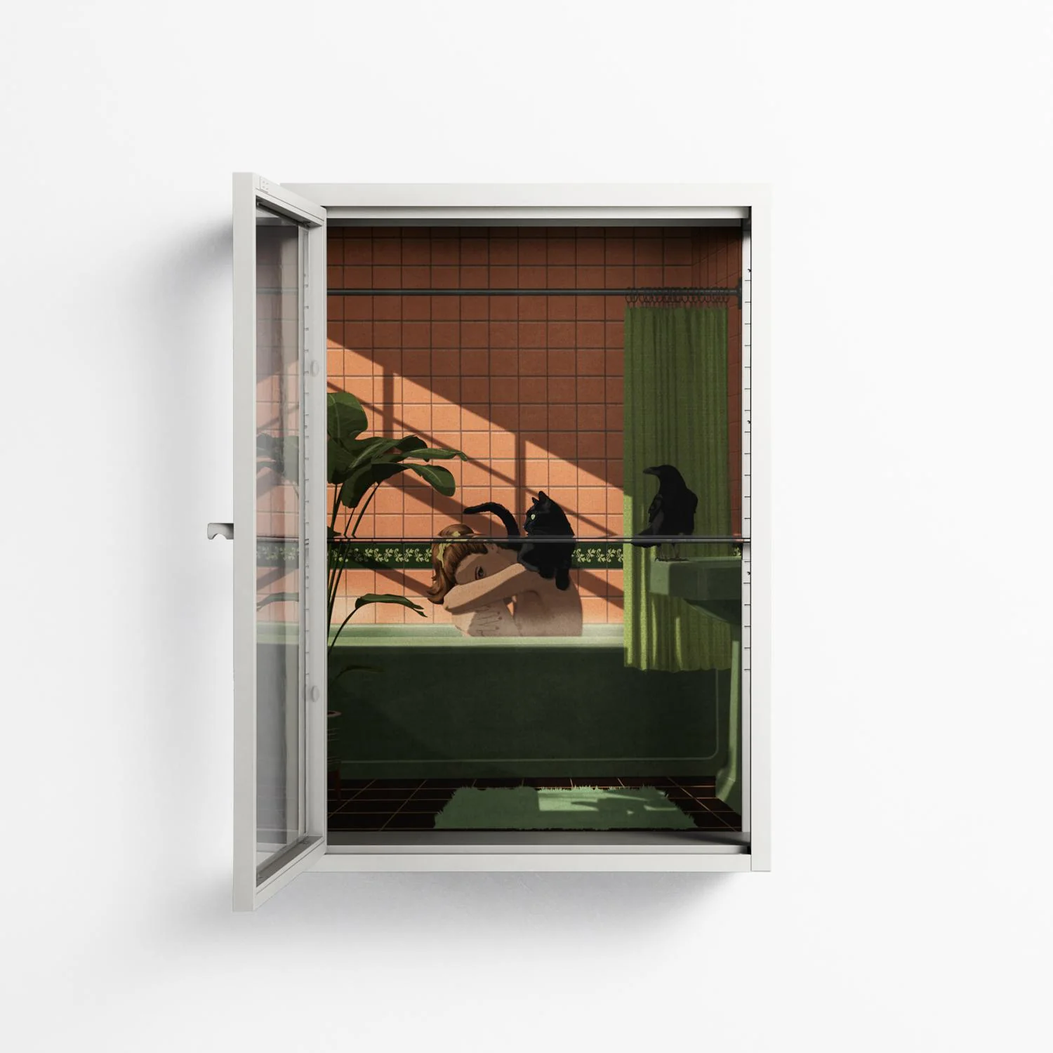 Bad Omen - Wall Cabinet - Kristin Eriksson - Chalk - Clear glass - Image 3