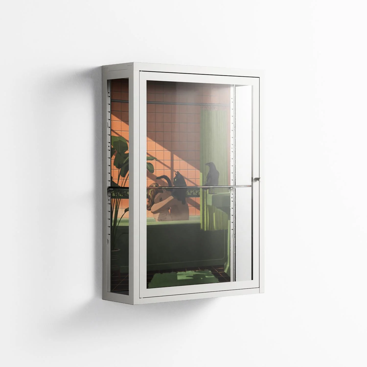 Bad Omen - Wall Cabinet - Kristin Eriksson - Chalk - Clear glass - Image 4