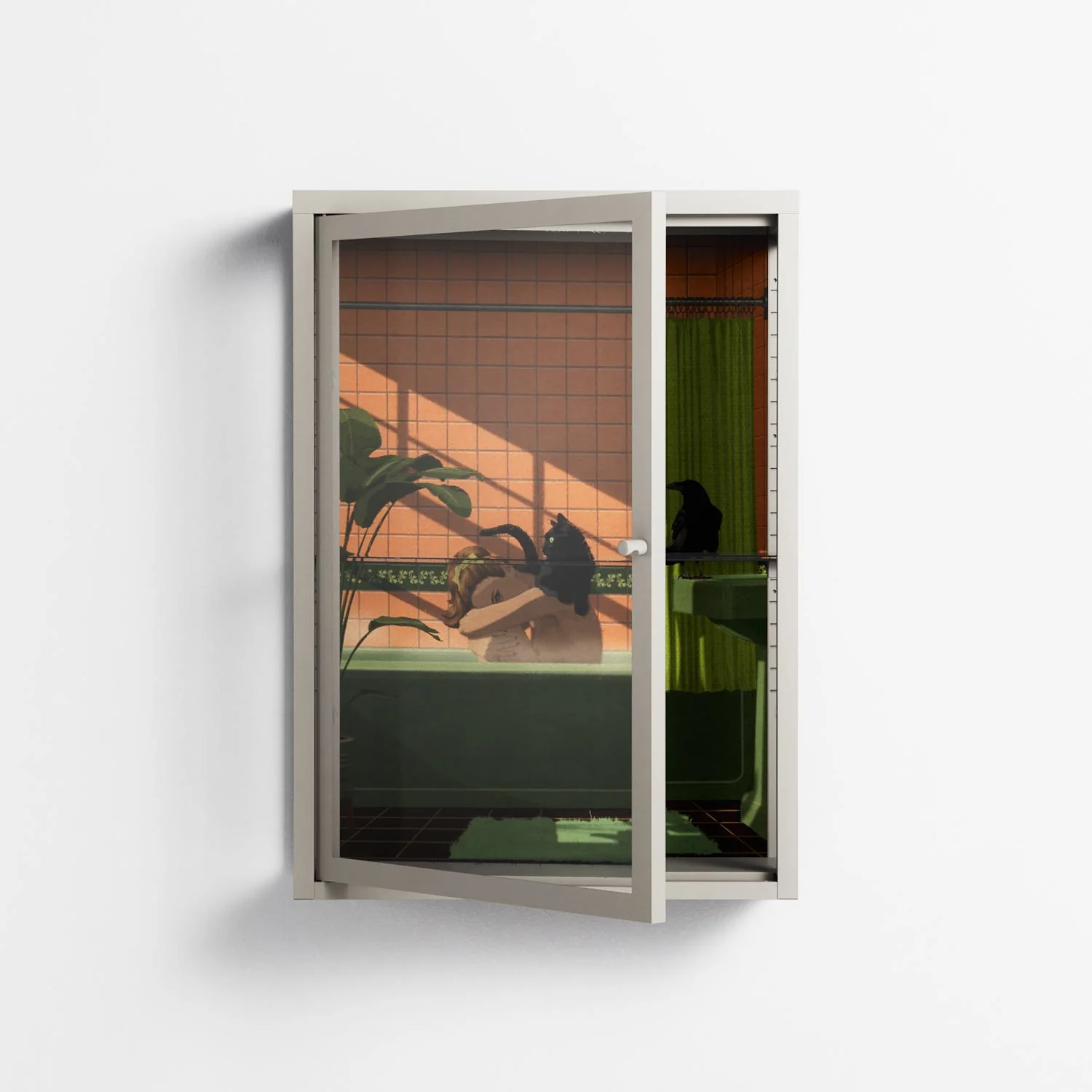 Bad Omen - Wall Cabinet - Kristin Eriksson - Pebble - Clear glass - Image 2