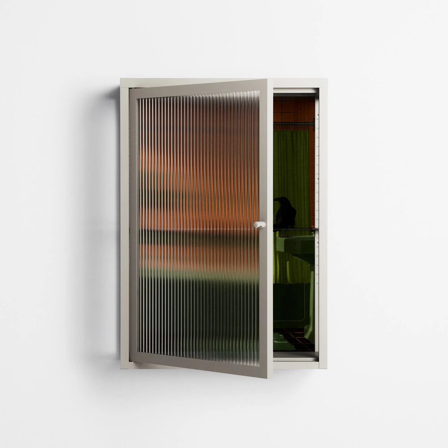 Bad Omen - Wall Cabinet - Kristin Eriksson - Pebble - Reeded glass - Image 2