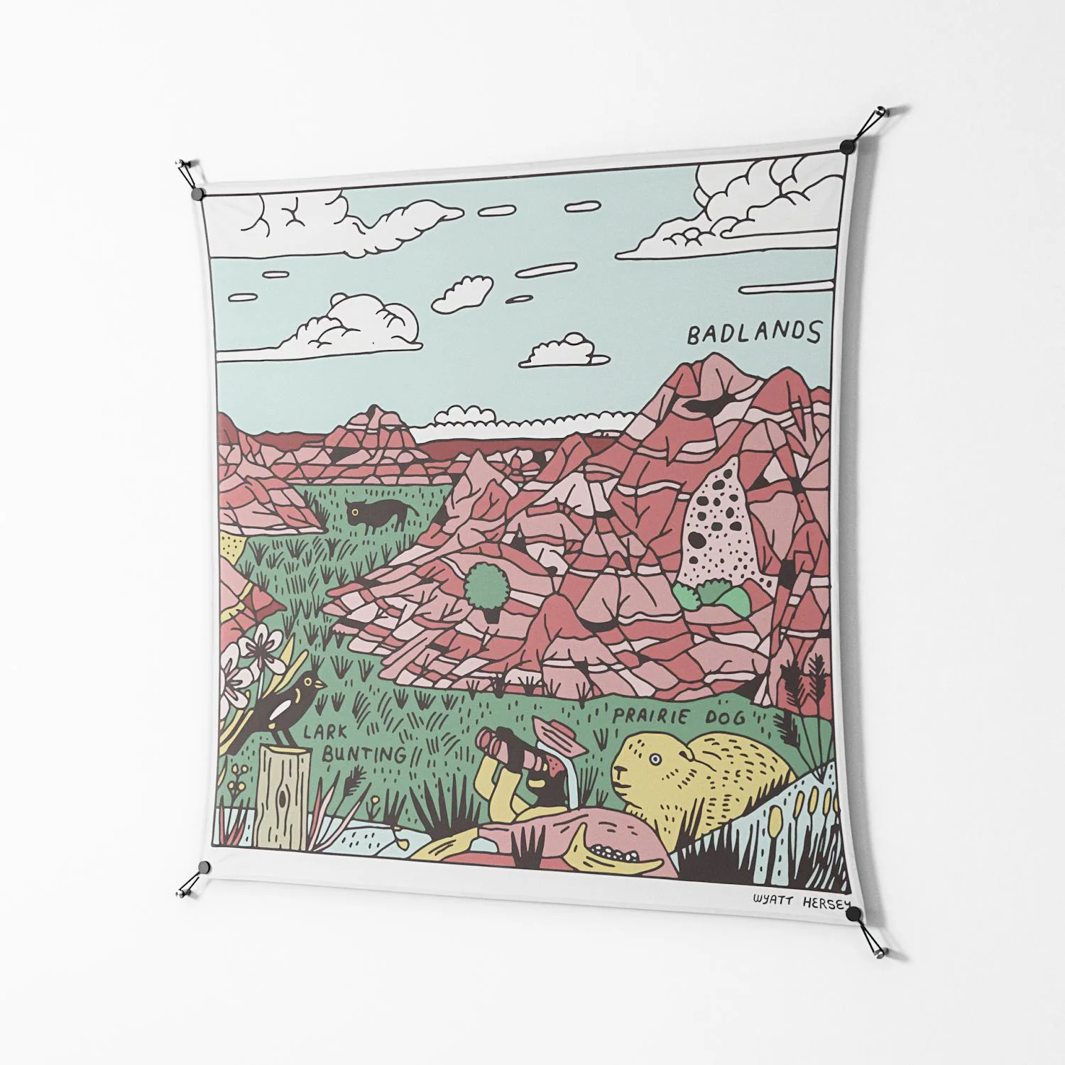 Badlands - Work On Wall - Wyatt Hersey - Black - 140 x 140 cm - Image 2
