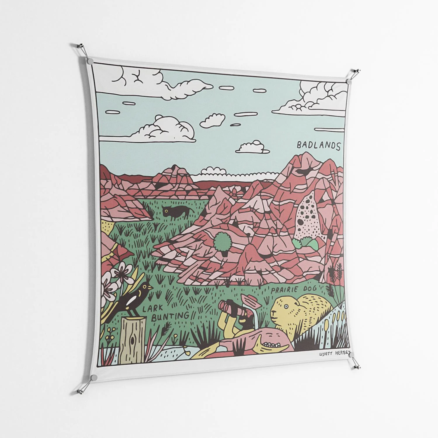 Badlands - Work On Wall - Wyatt Hersey - Silver - 140 x 140 cm - Image 2