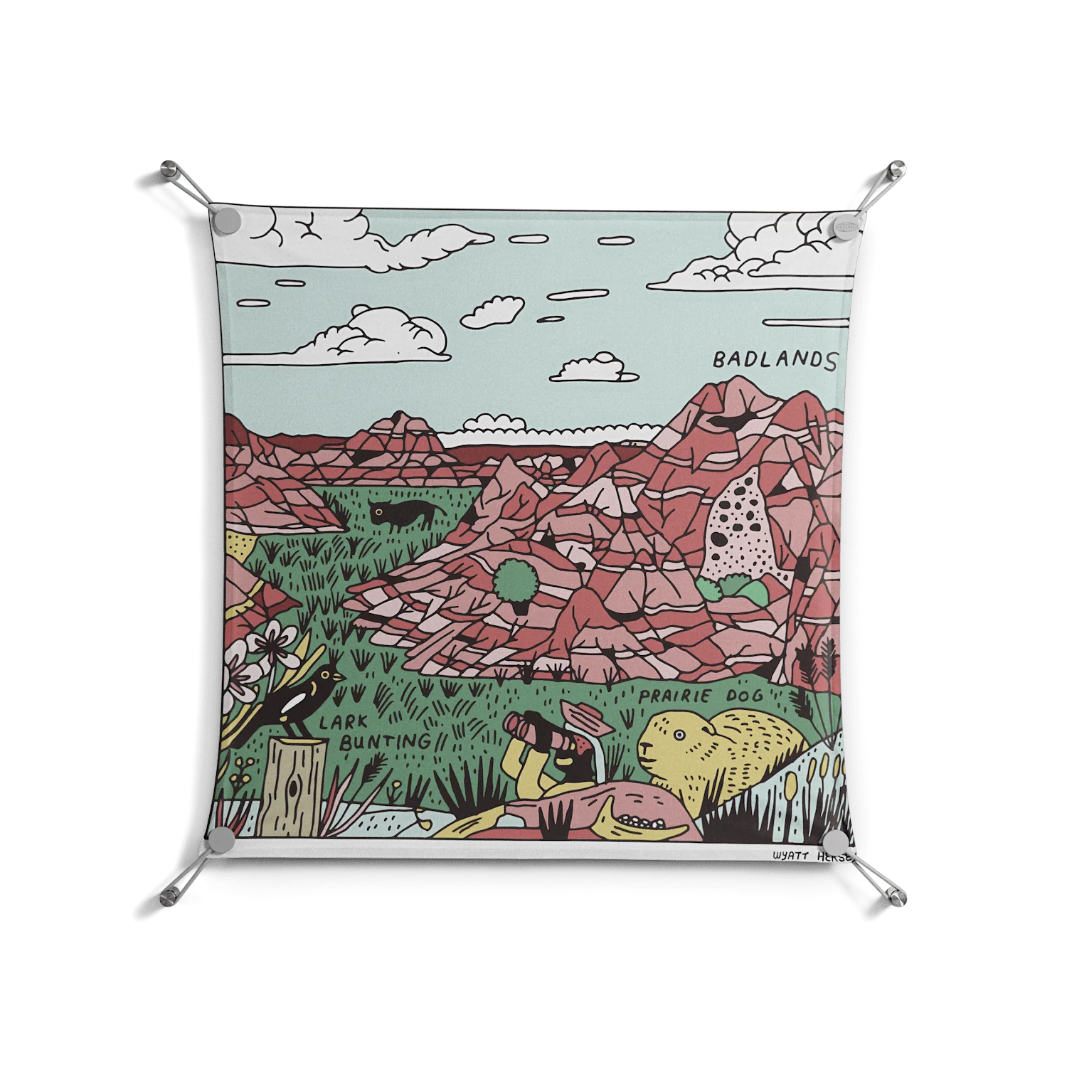 Badlands - Work On Wall - Wyatt Hersey - Silver - 70 x 70 cm