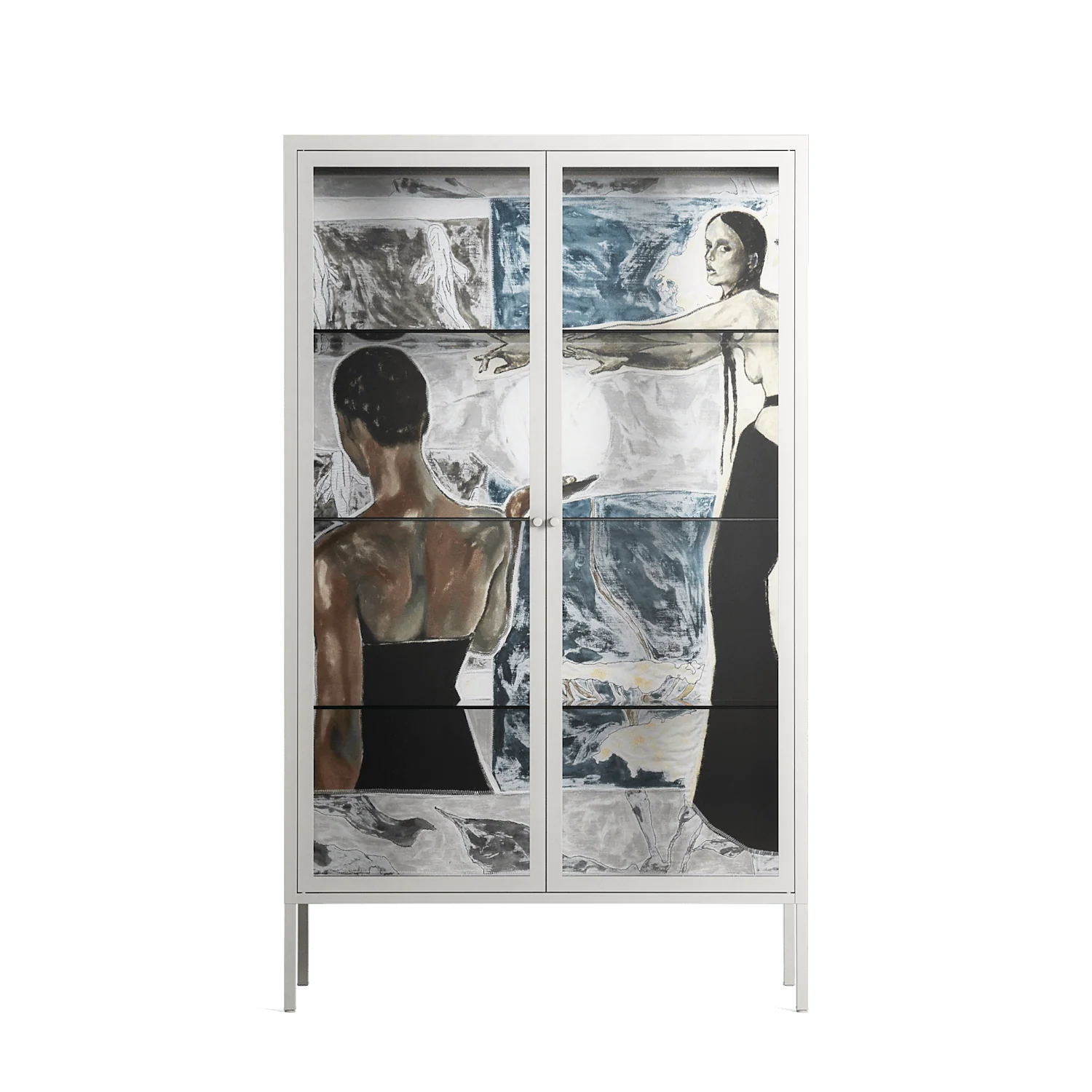Balance - Cabinet - Sophie Goudman-Peachey - Chalk - Clear glass