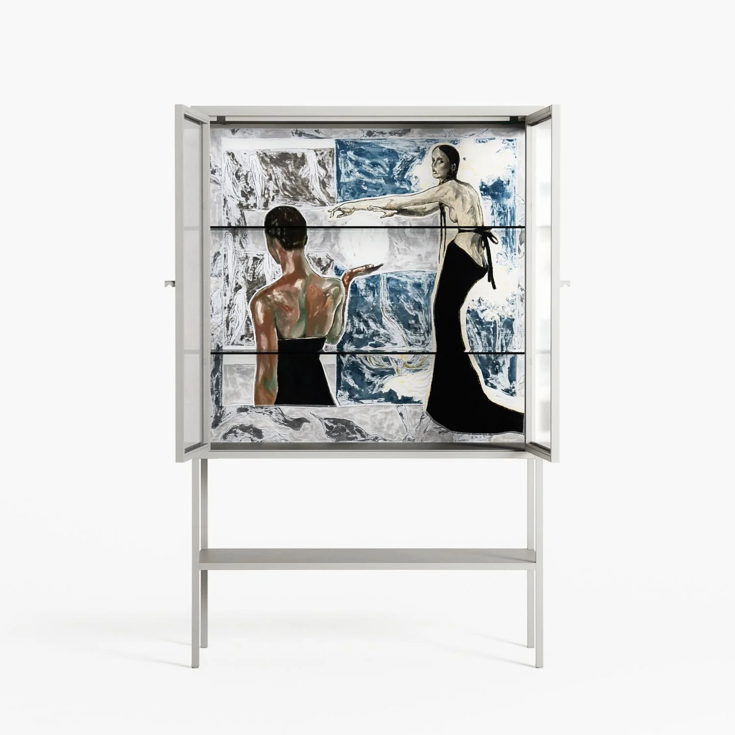Balance - Loft Cabinet - Sophie Goudman-Peachey - Chalk - Reeded glass - Image 3