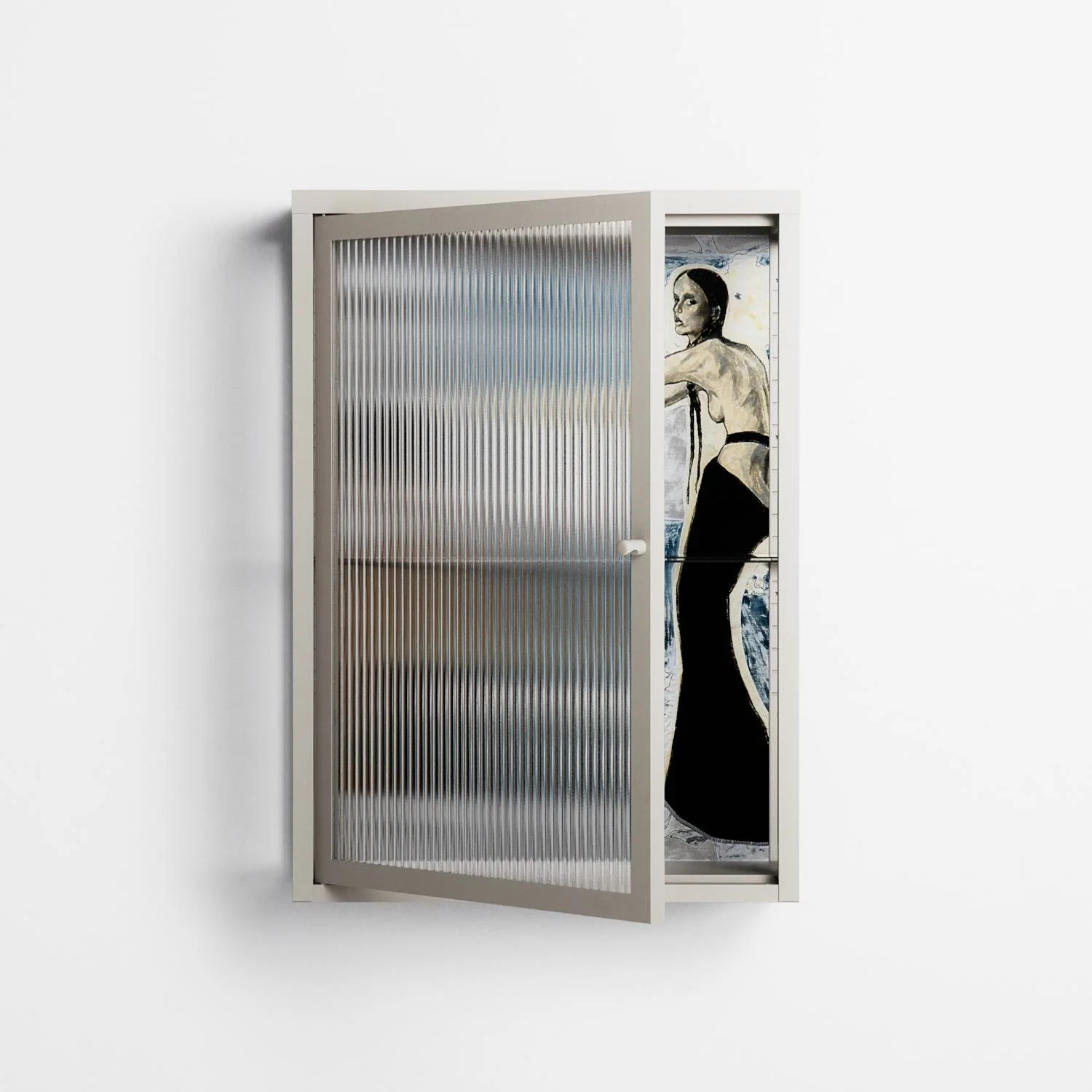 Balance - Wall Cabinet - Sophie Goudman-Peachey - Pebble - Reeded glass - Image 2