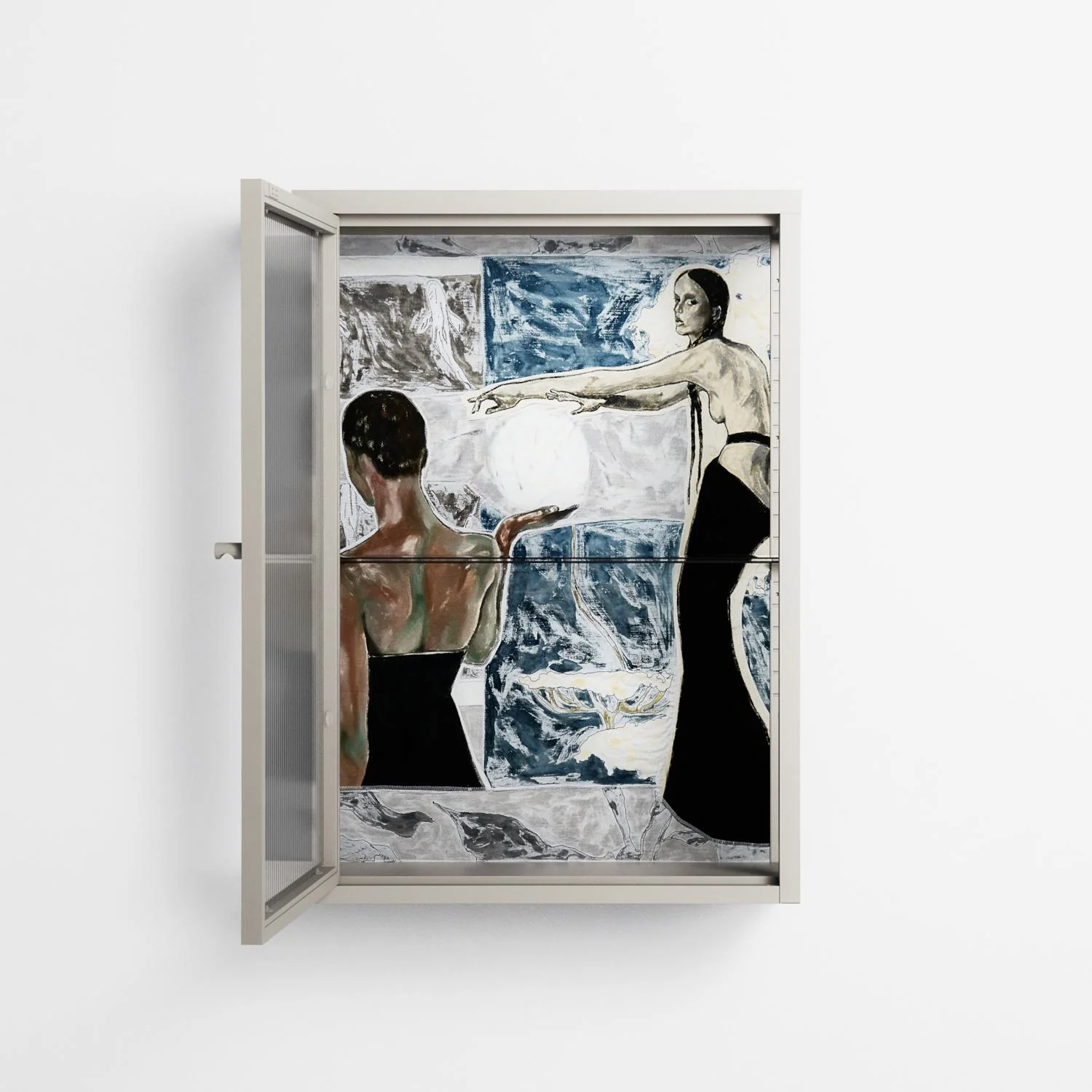Balance - Wall Cabinet - Sophie Goudman-Peachey - Pebble - Reeded glass - Image 3