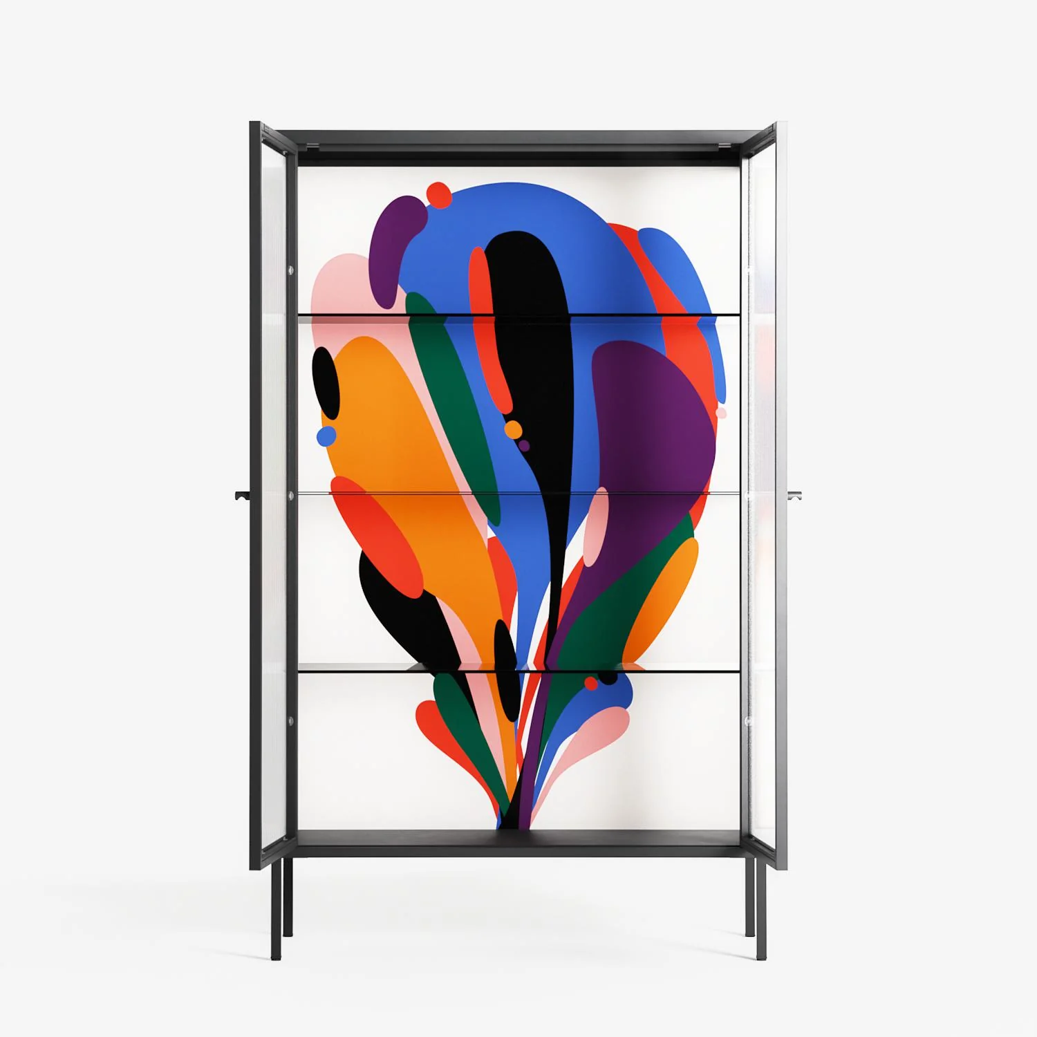 Balloons - Cabinet - Vratislav Pecka - Antracite - Reeded glass - Image 3
