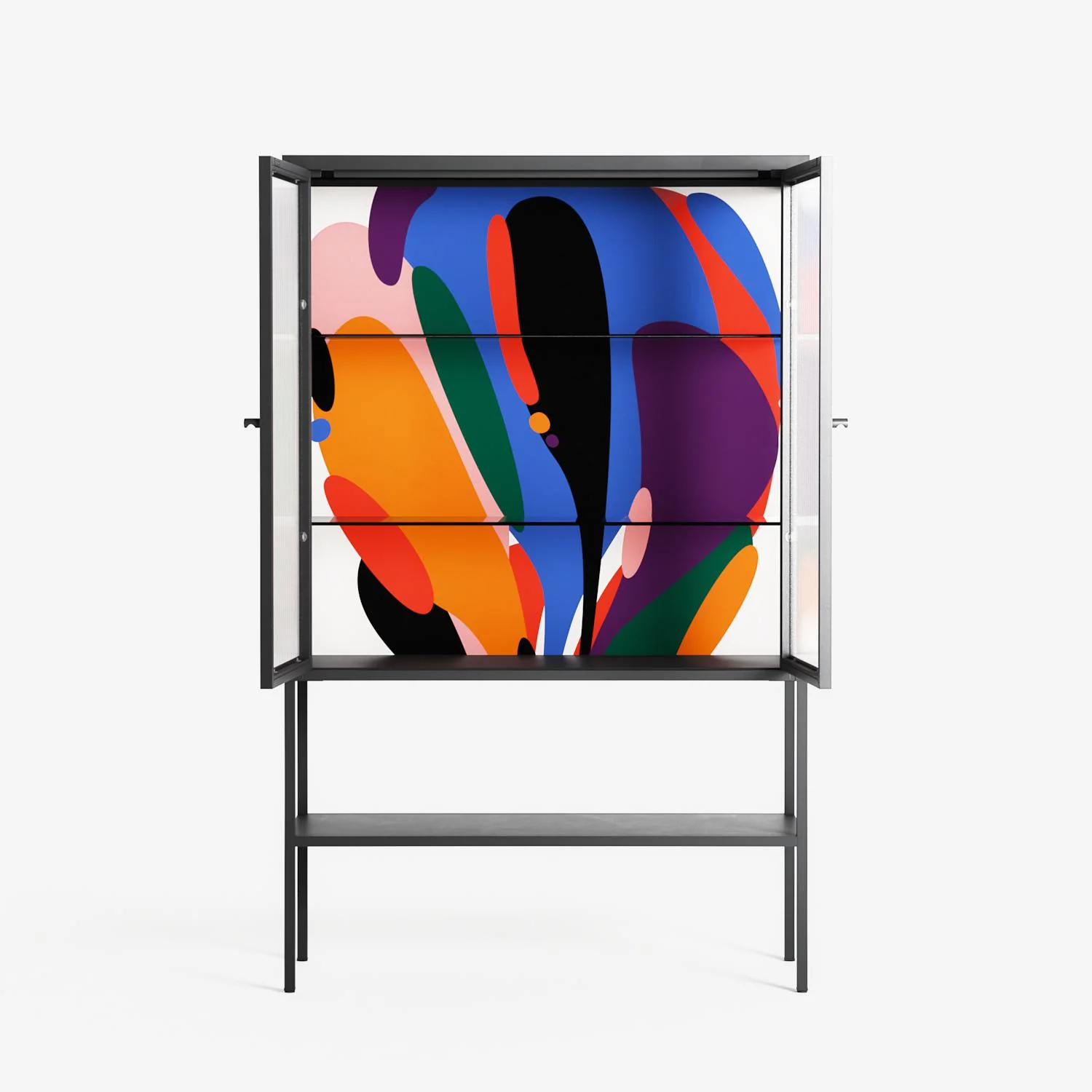Balloons - Loft Cabinet - Vratislav Pecka - Antracite - Reeded glass - Image 3
