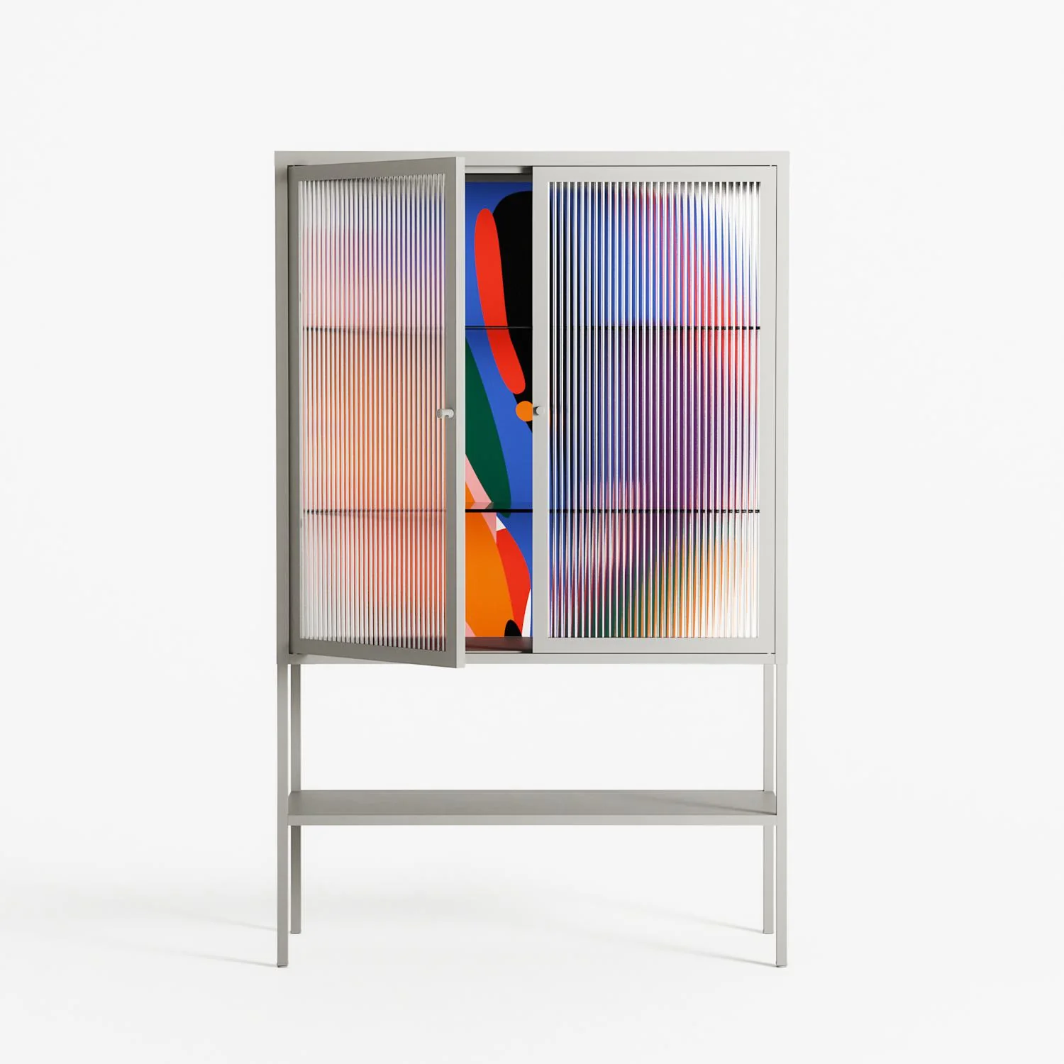 Balloons - Loft Cabinet - Vratislav Pecka - Chalk - Reeded glass - Image 2
