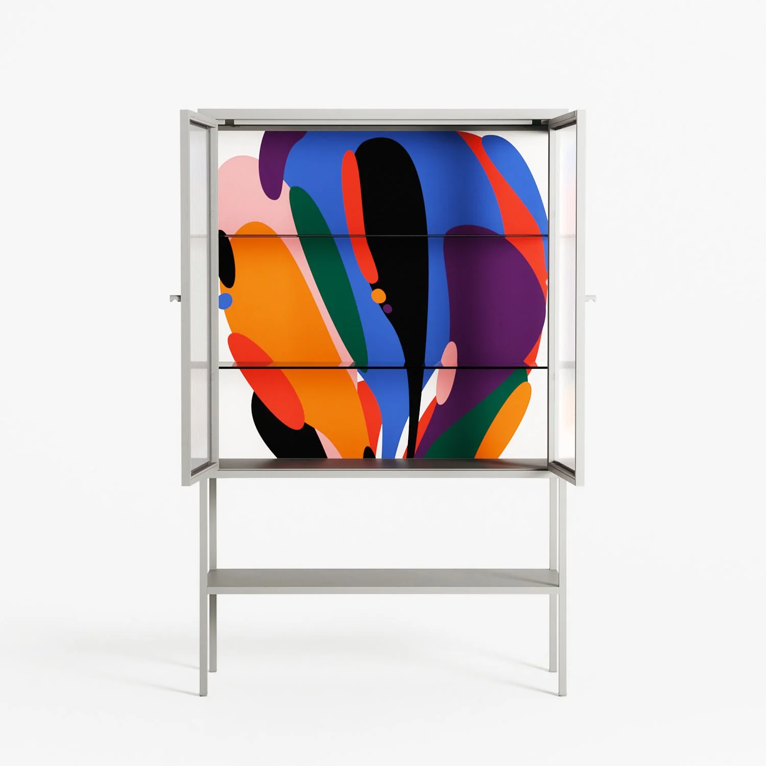 Balloons - Loft Cabinet - Vratislav Pecka - Chalk - Reeded glass - Image 3