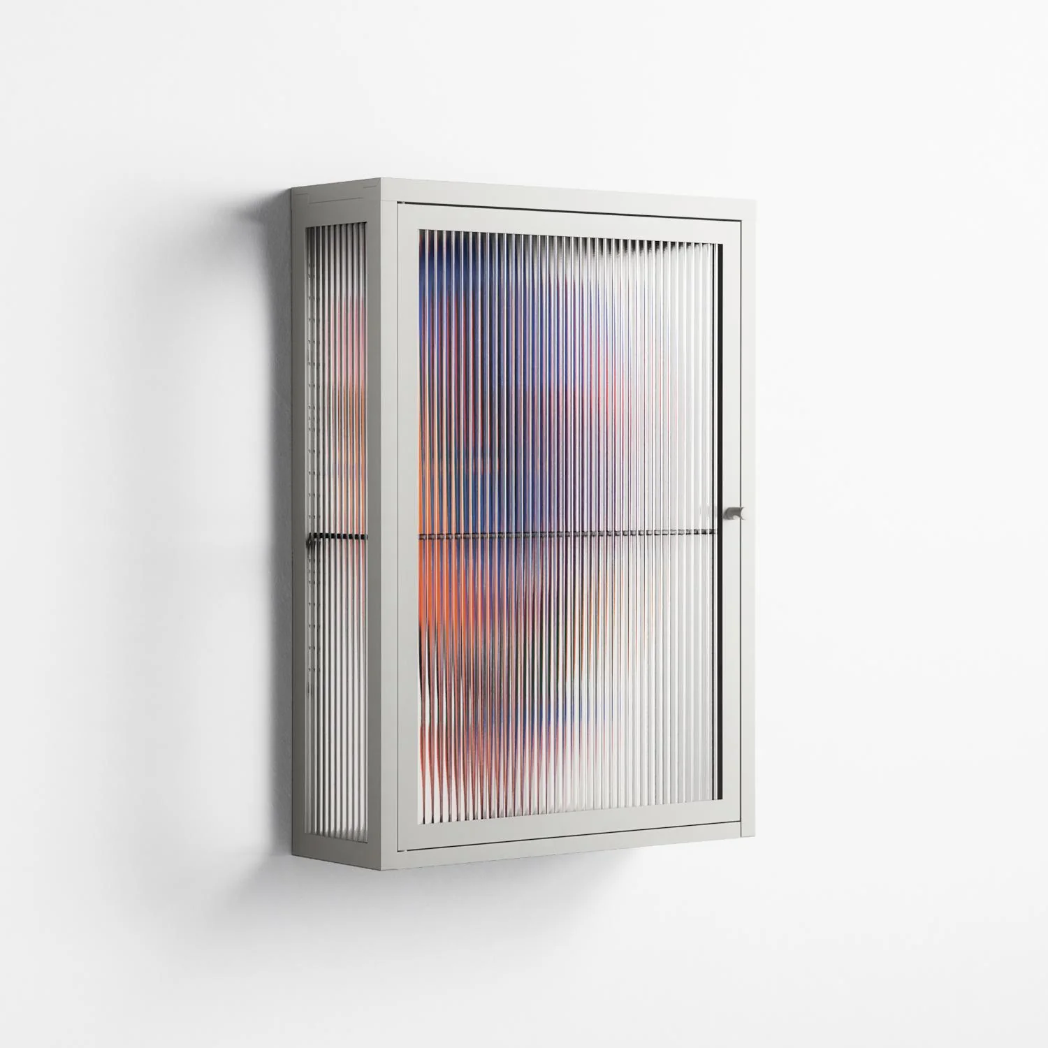 Balloons - Wall Cabinet - Vratislav Pecka - Chalk - Reeded glass - Image 4