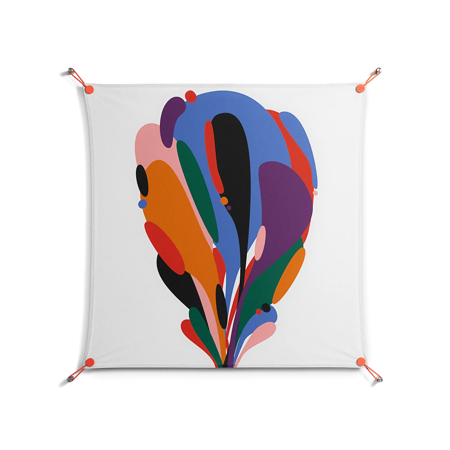 Balloons - Work On Wall - Vratislav Pecka - Orange - 90 x 90 cm
