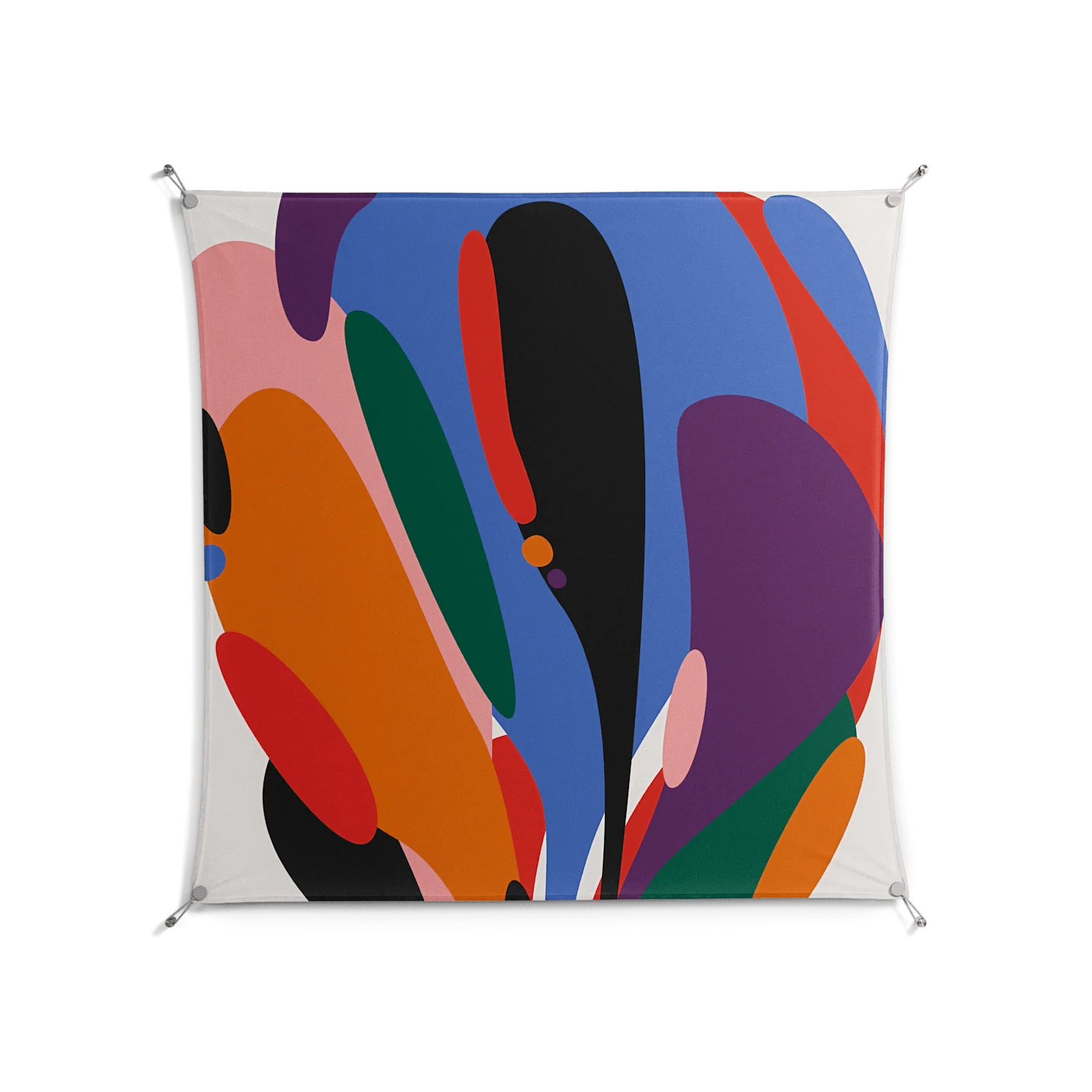 Balloons Zoom - Work On Wall - Vratislav Pecka - Silver - 140 x 140 cm