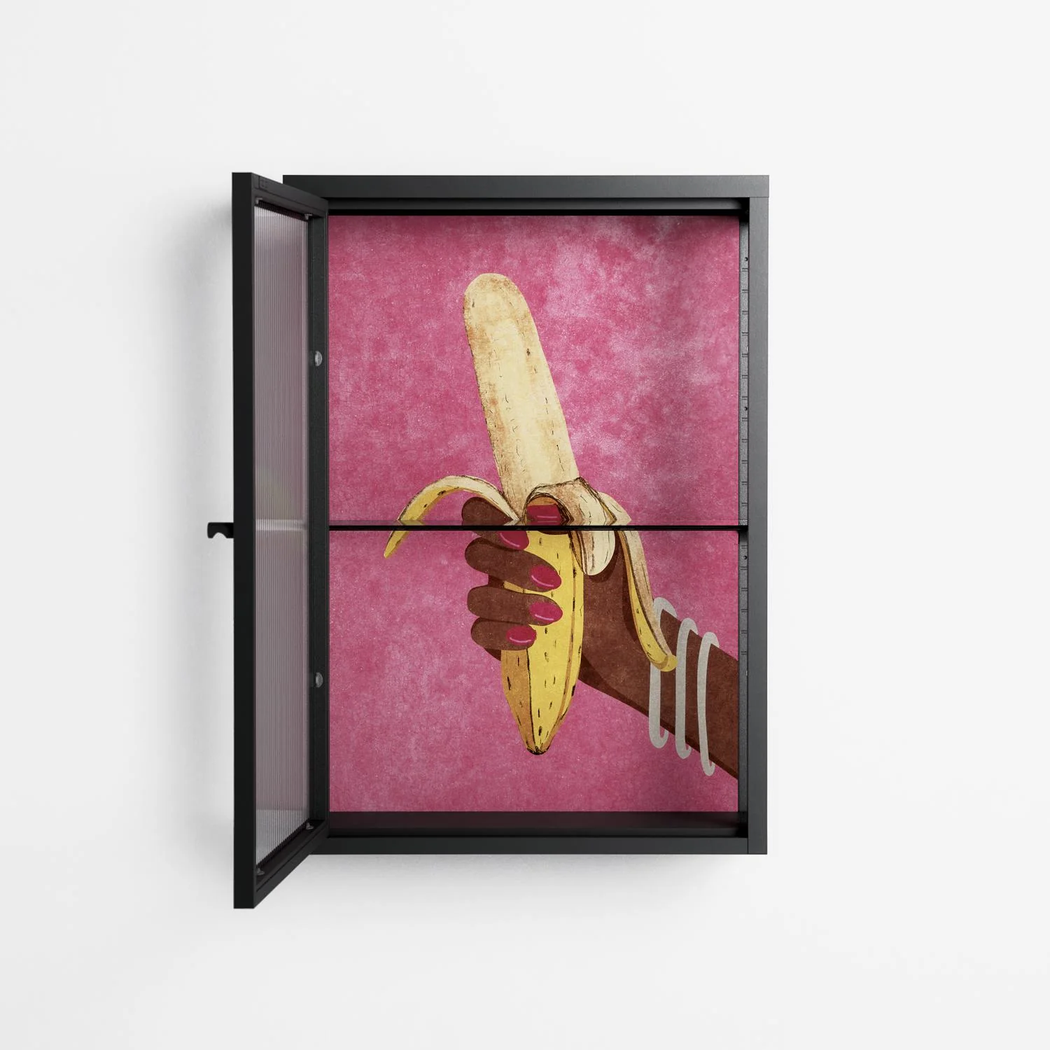 Banana - Wall Cabinet - Raissa Oltmanns - Antracite - Reeded glass - Image 3