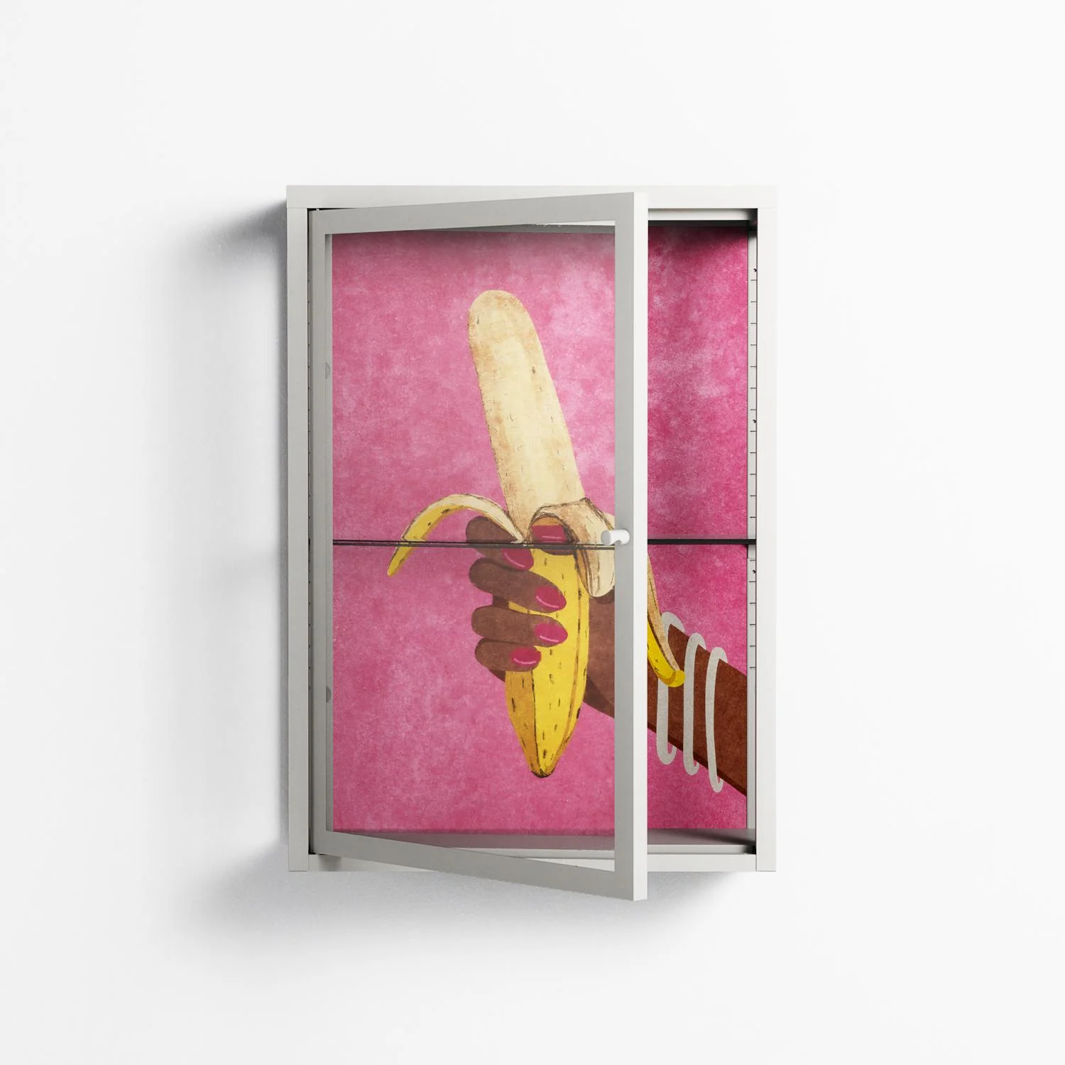 Banana - Wall Cabinet - Raissa Oltmanns - Chalk - Clear glass - Image 2
