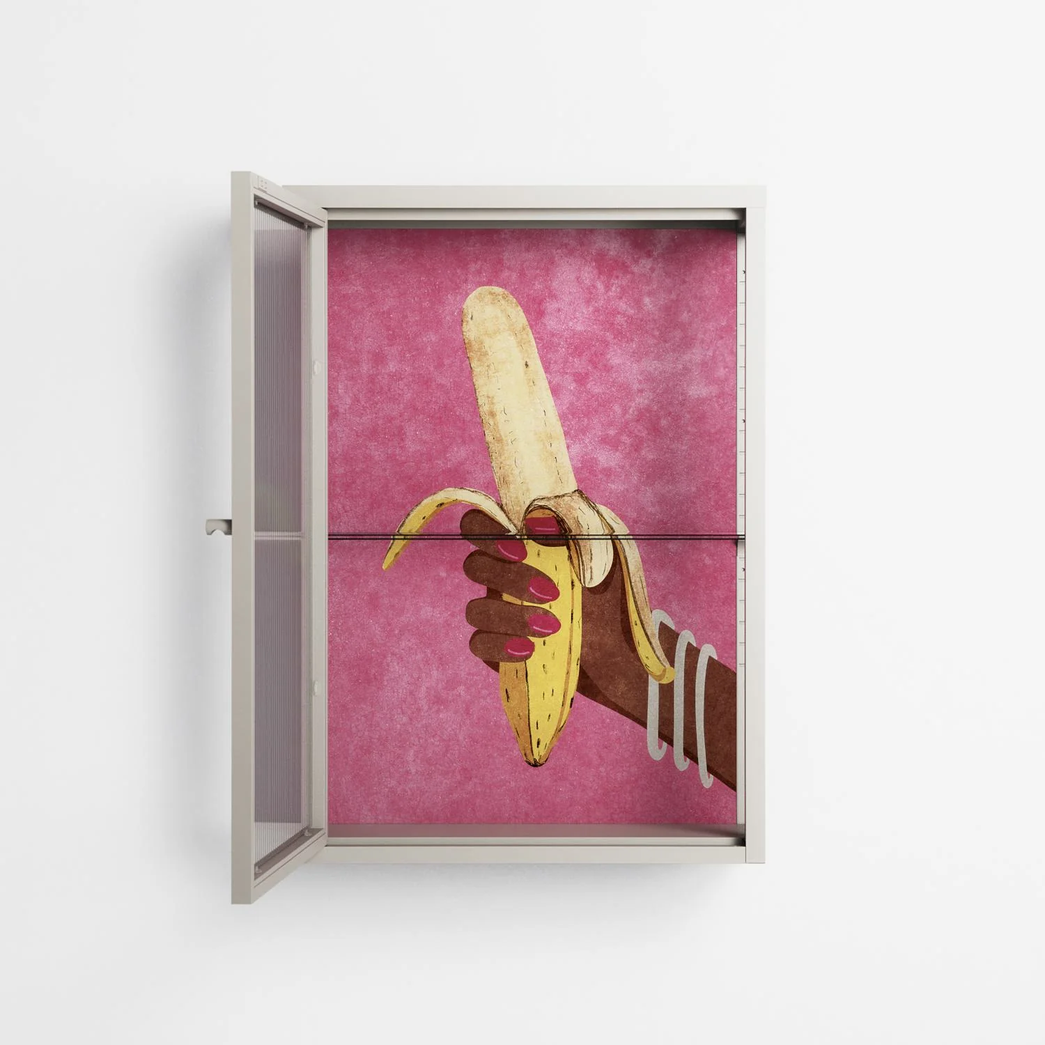 Banana - Wall Cabinet - Raissa Oltmanns - Pebble - Reeded glass - Image 3