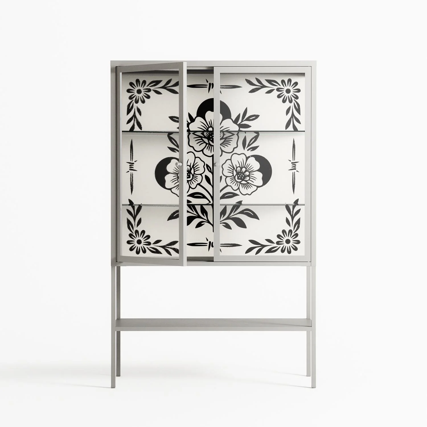Barbed Bloom - Loft Cabinet - Daphna Sebbane - Chalk - Clear glass - Image 2