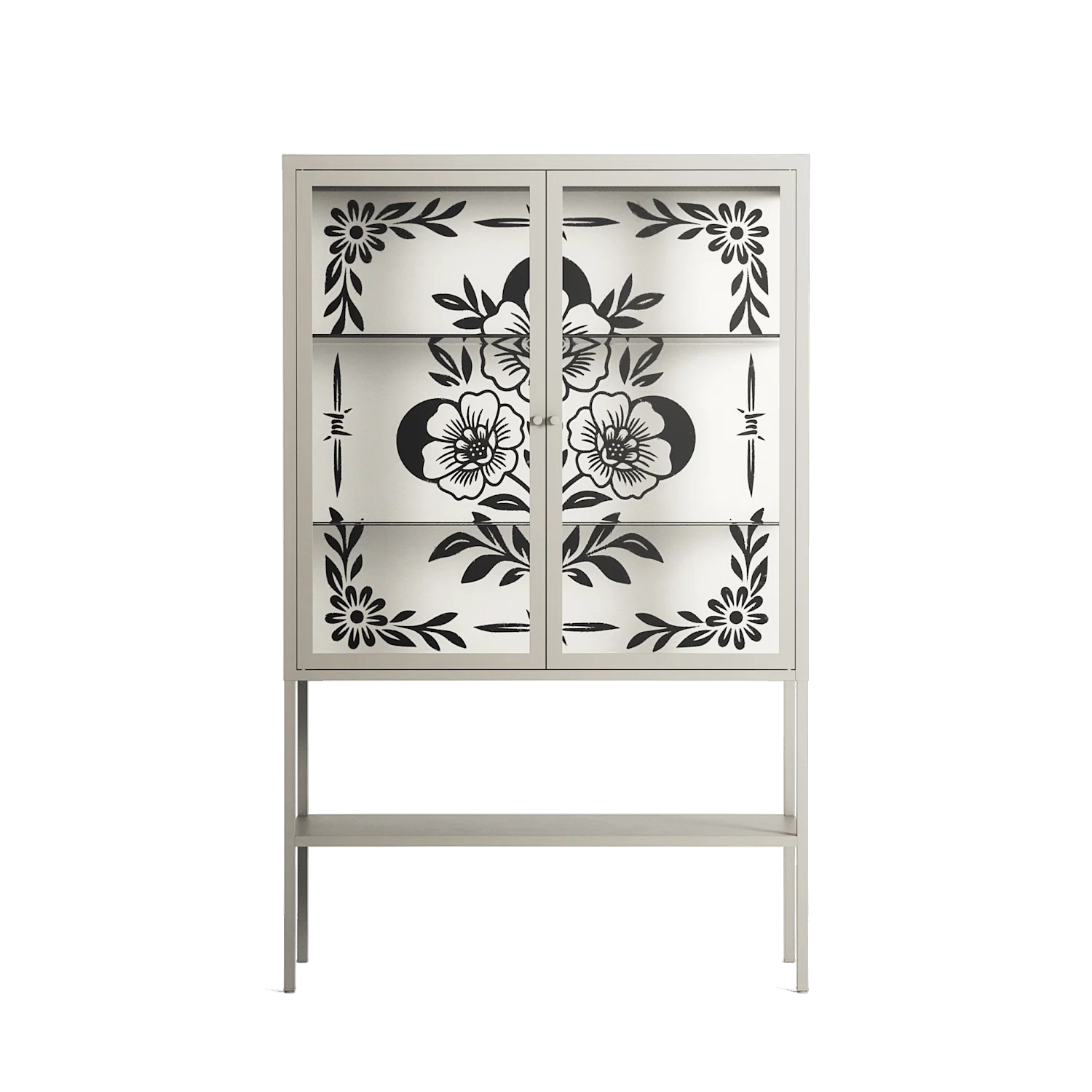 Barbed Bloom - Loft Cabinet - Daphna Sebbane - Pebble - Clear glass