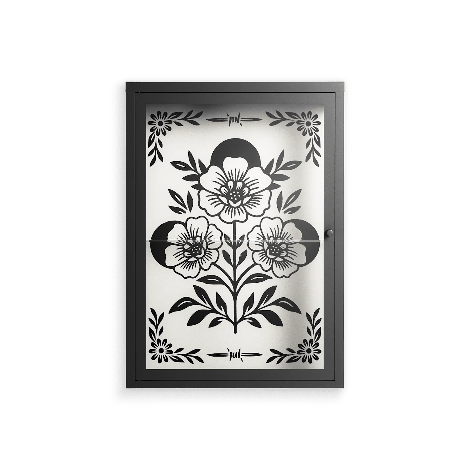 Barbed Bloom - Wall Cabinet - Daphna Sebbane - Antracite - Clear glass