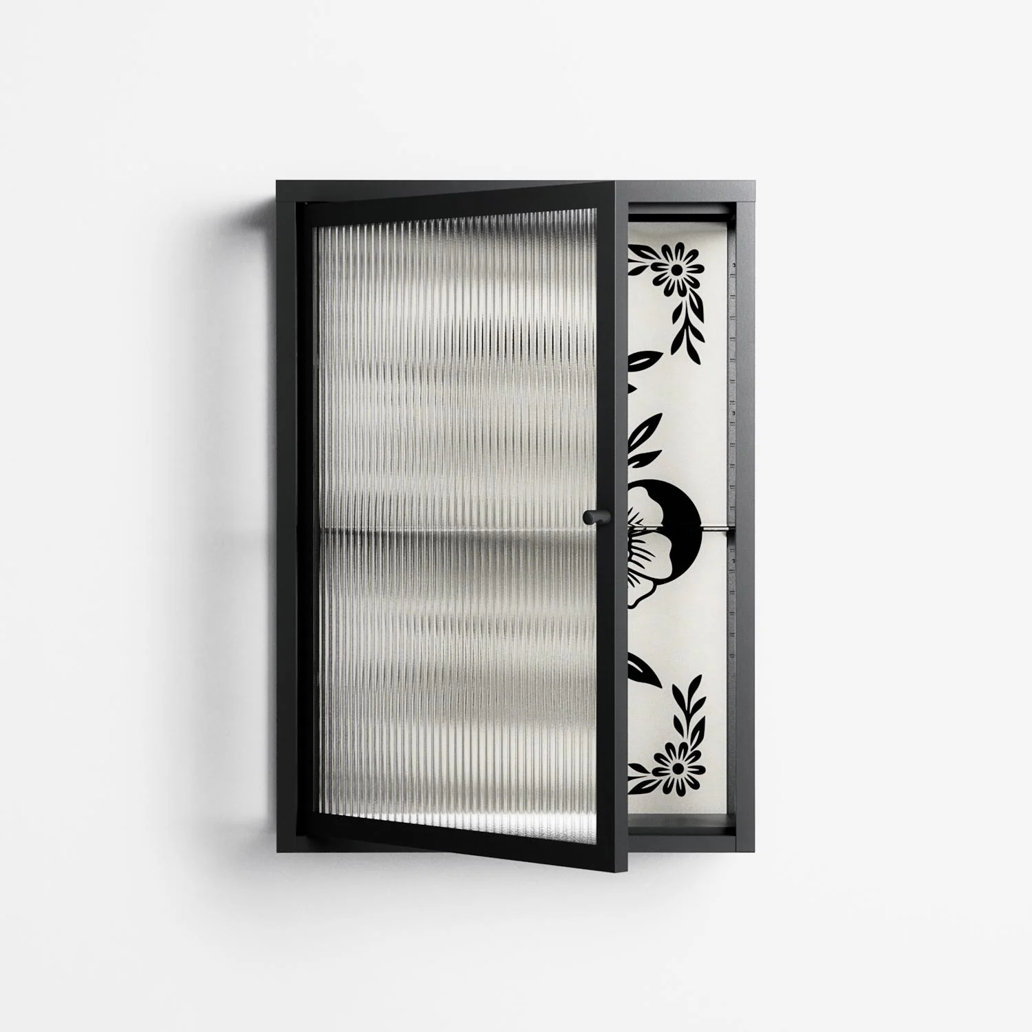 Barbed Bloom - Wall Cabinet - Daphna Sebbane - Antracite - Reeded glass - Image 2