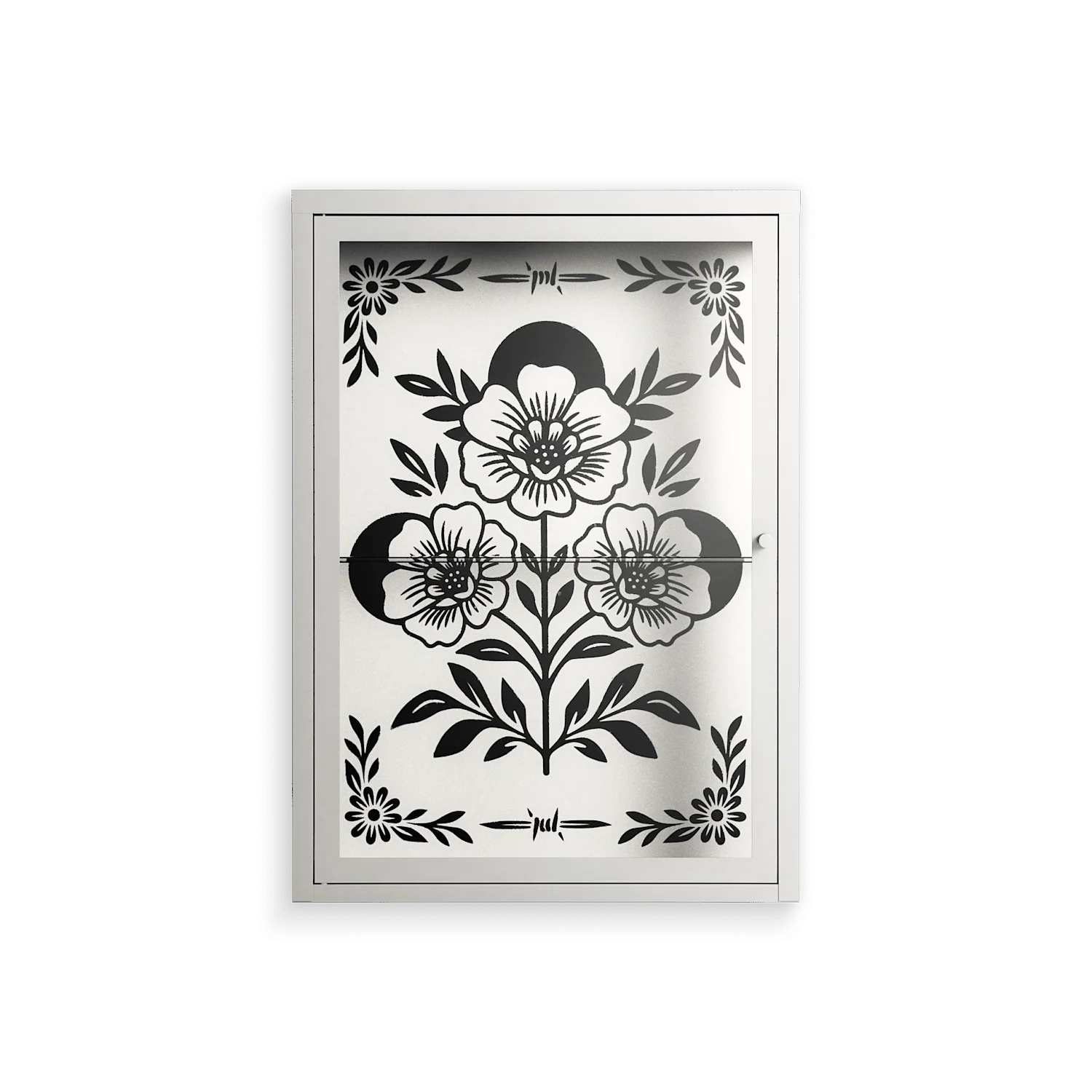 Barbed Bloom - Wall Cabinet - Daphna Sebbane - Chalk - Clear glass