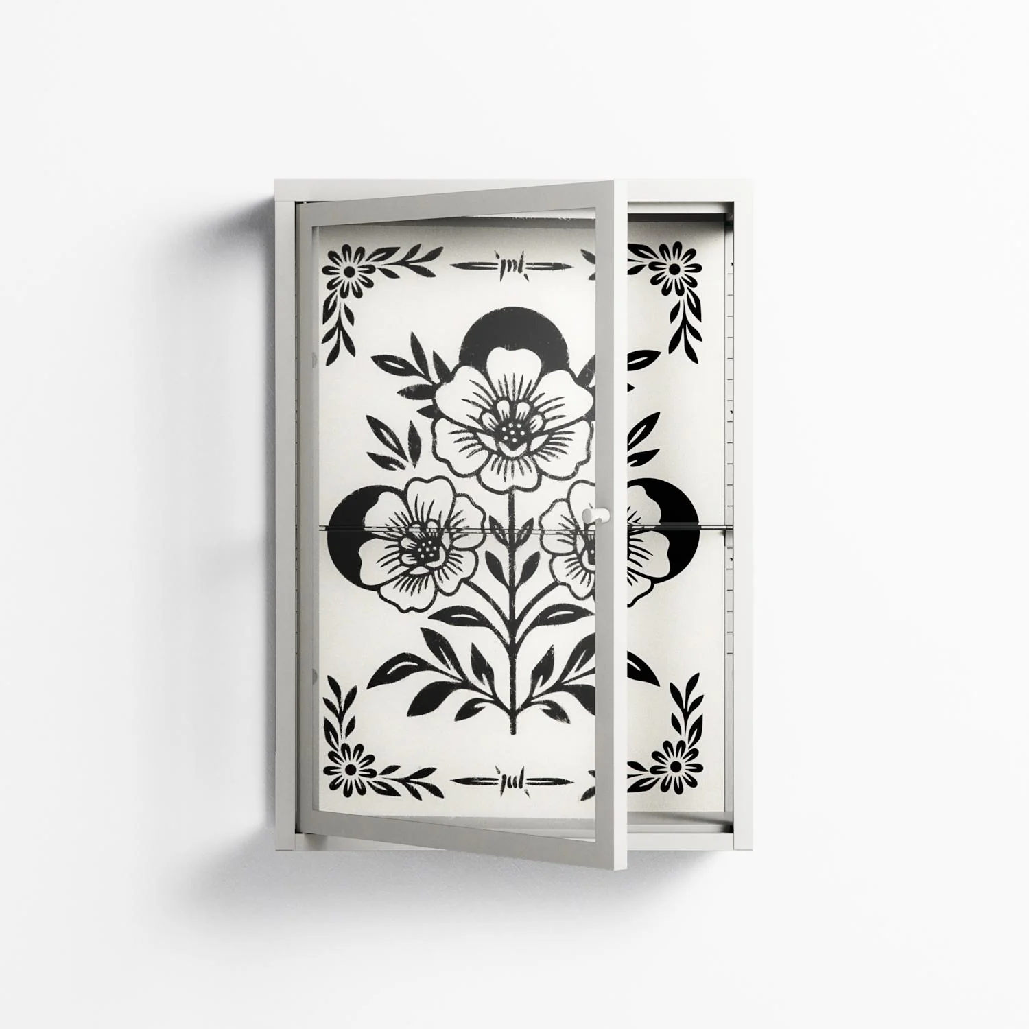Barbed Bloom - Wall Cabinet - Daphna Sebbane - Chalk - Clear glass - Image 2