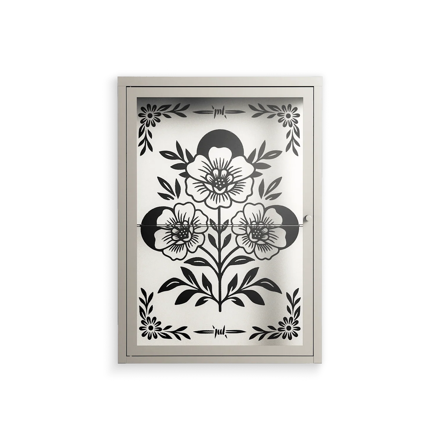 Barbed Bloom - Wall Cabinet - Daphna Sebbane - Pebble - Clear glass