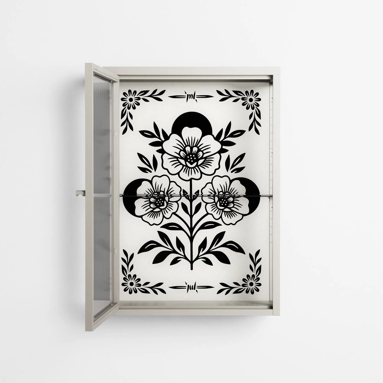 Barbed Bloom - Wall Cabinet - Daphna Sebbane - Pebble - Reeded glass - Image 3