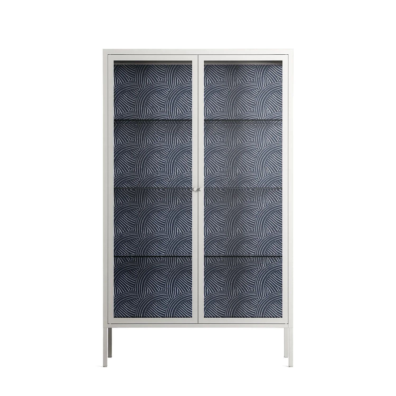 Basket Weave - Cabinet - Katie O’Shea - Chalk - Clear glass