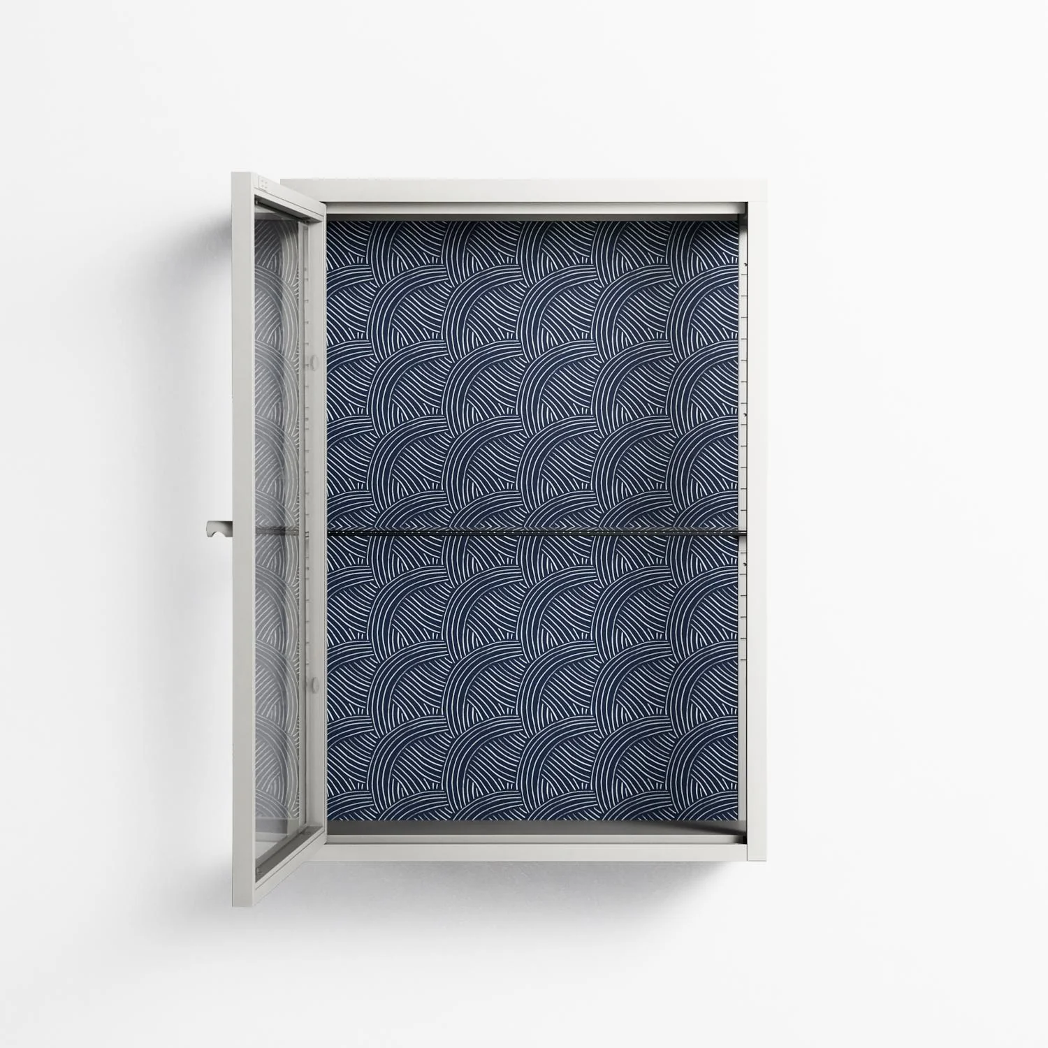 Basket Weave - Wall Cabinet - Katie O’Shea - Chalk - Clear glass - Image 3