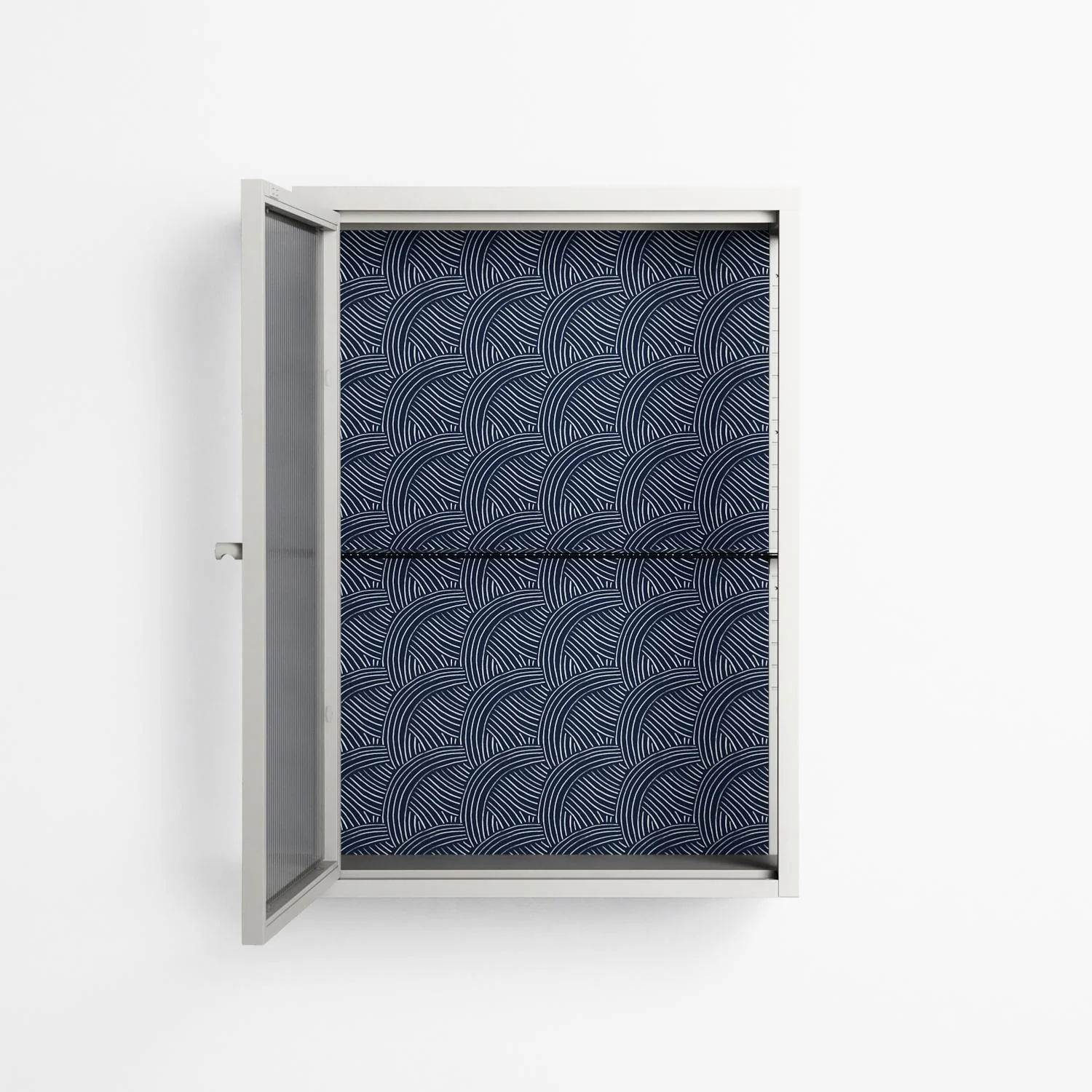 Basket Weave - Wall Cabinet - Katie O’Shea - Chalk - Reeded glass - Image 3