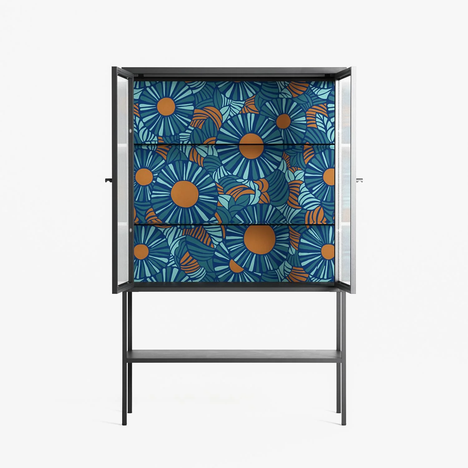 Bellis Bounty Blue - Loft Cabinet - Amy Suther - Antracite - Reeded glass - Image 3