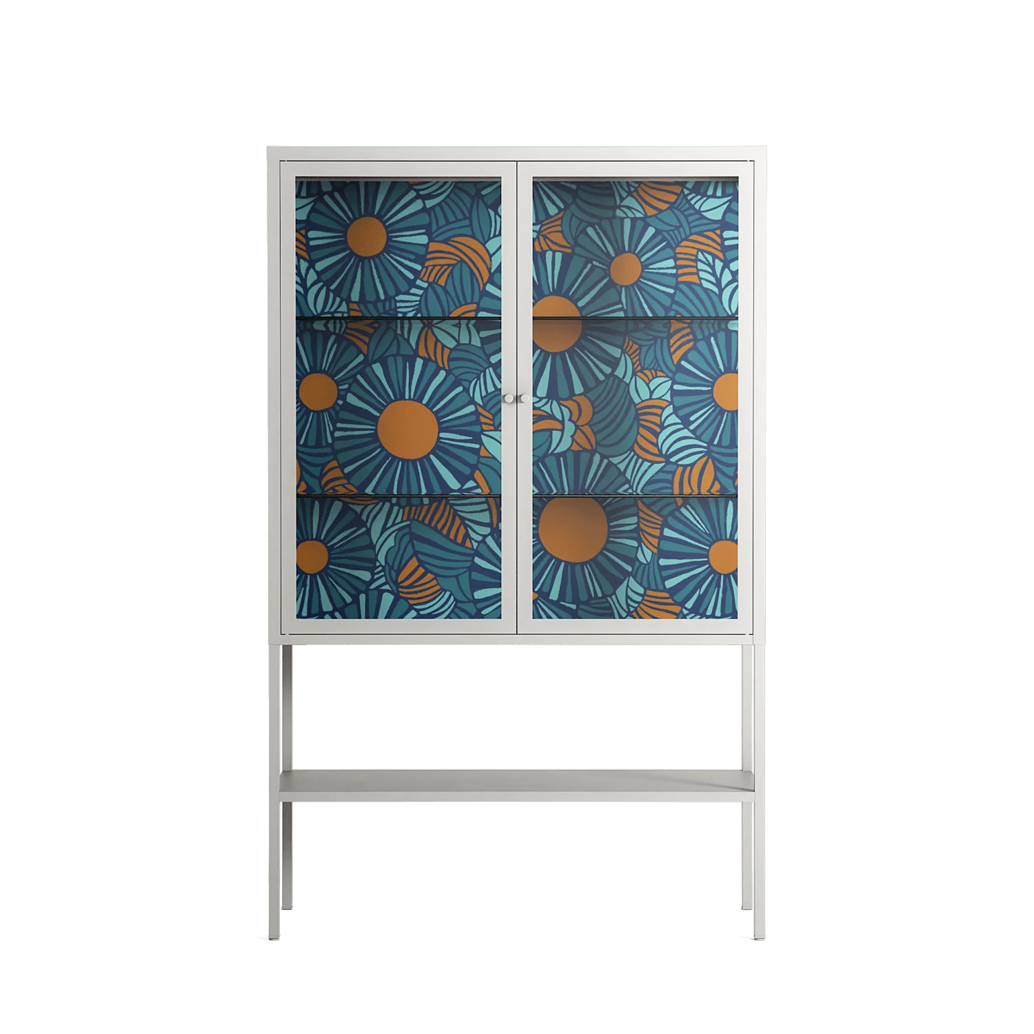 Bellis Bounty Blue - Loft Cabinet - Amy Suther - Chalk - Clear glass