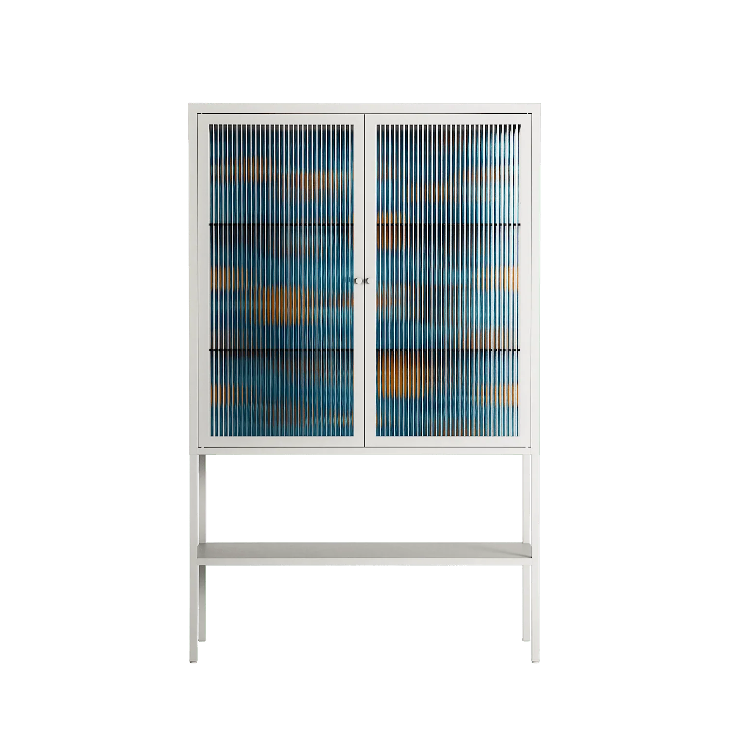 Bellis Bounty Blue - Loft Cabinet - Amy Suther - Chalk - Reeded glass