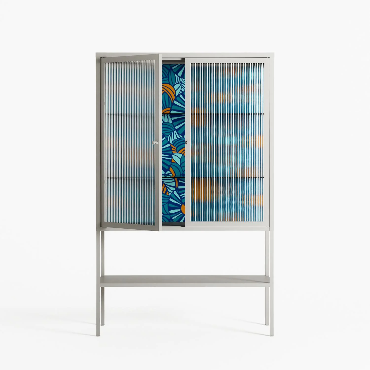 Bellis Bounty Blue - Loft Cabinet - Amy Suther - Chalk - Reeded glass - Image 2