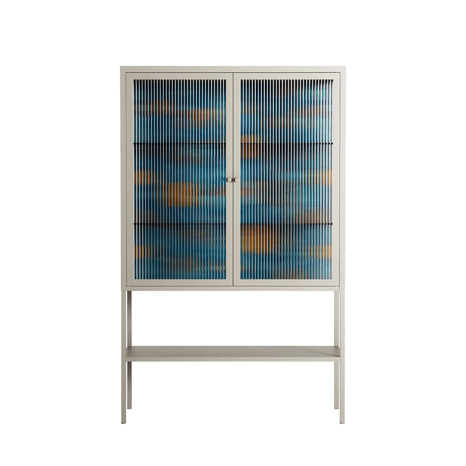 Bellis Bounty Blue - Loft Cabinet - Amy Suther - Pebble - Reeded glass