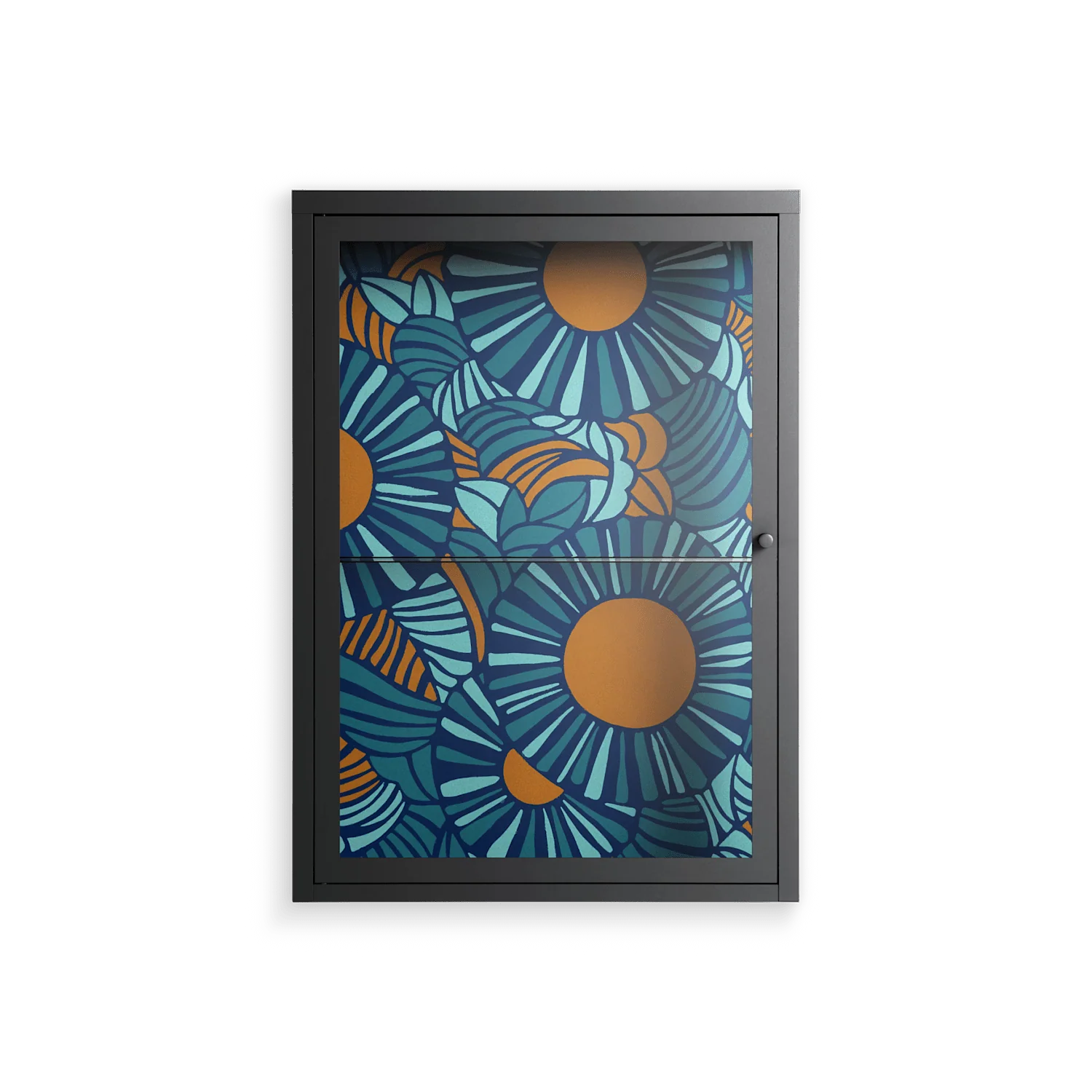 Bellis Bounty Blue - Wall Cabinet - Amy Suther - Antracite - Clear glass