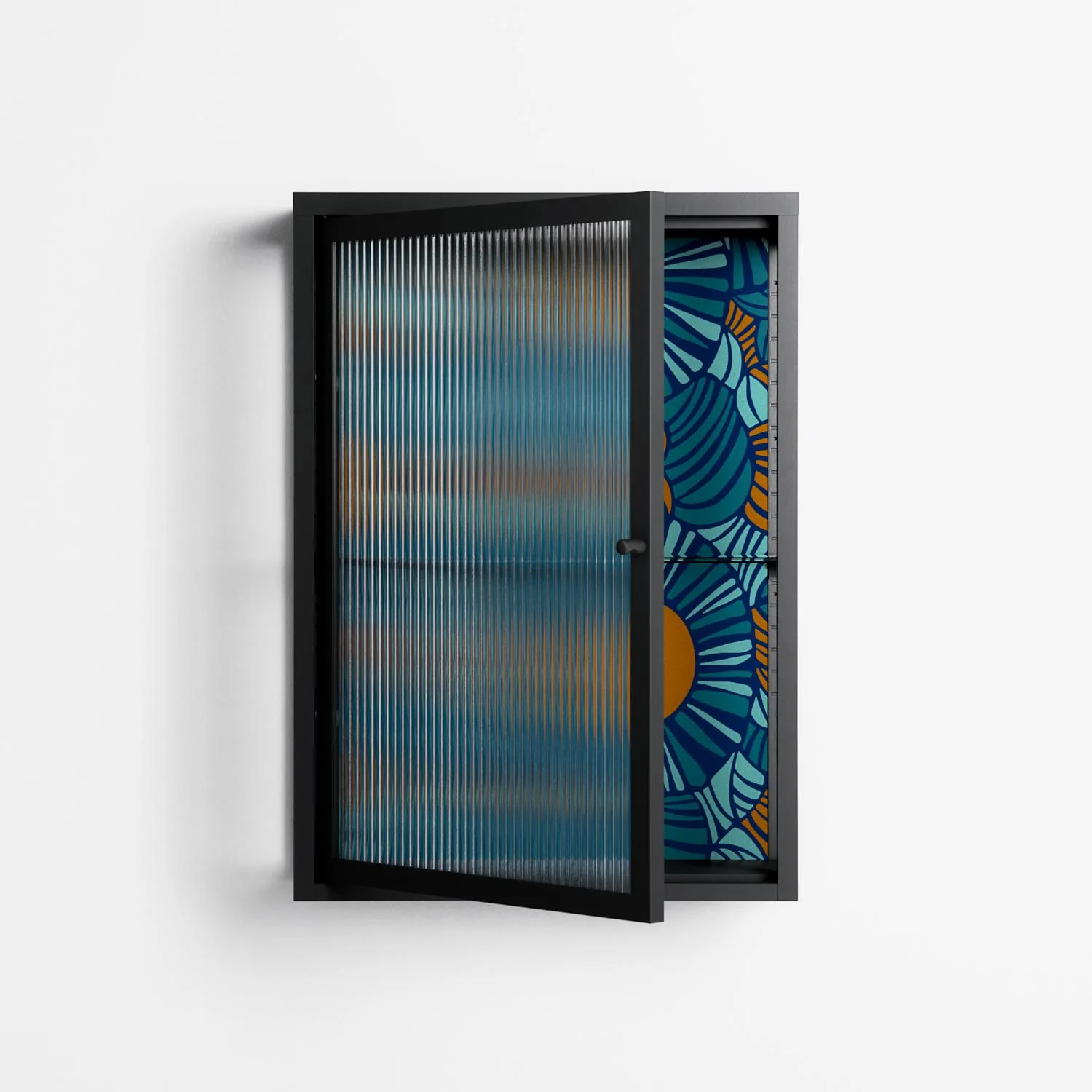 Bellis Bounty Blue - Wall Cabinet - Amy Suther - Antracite - Reeded glass - Image 2