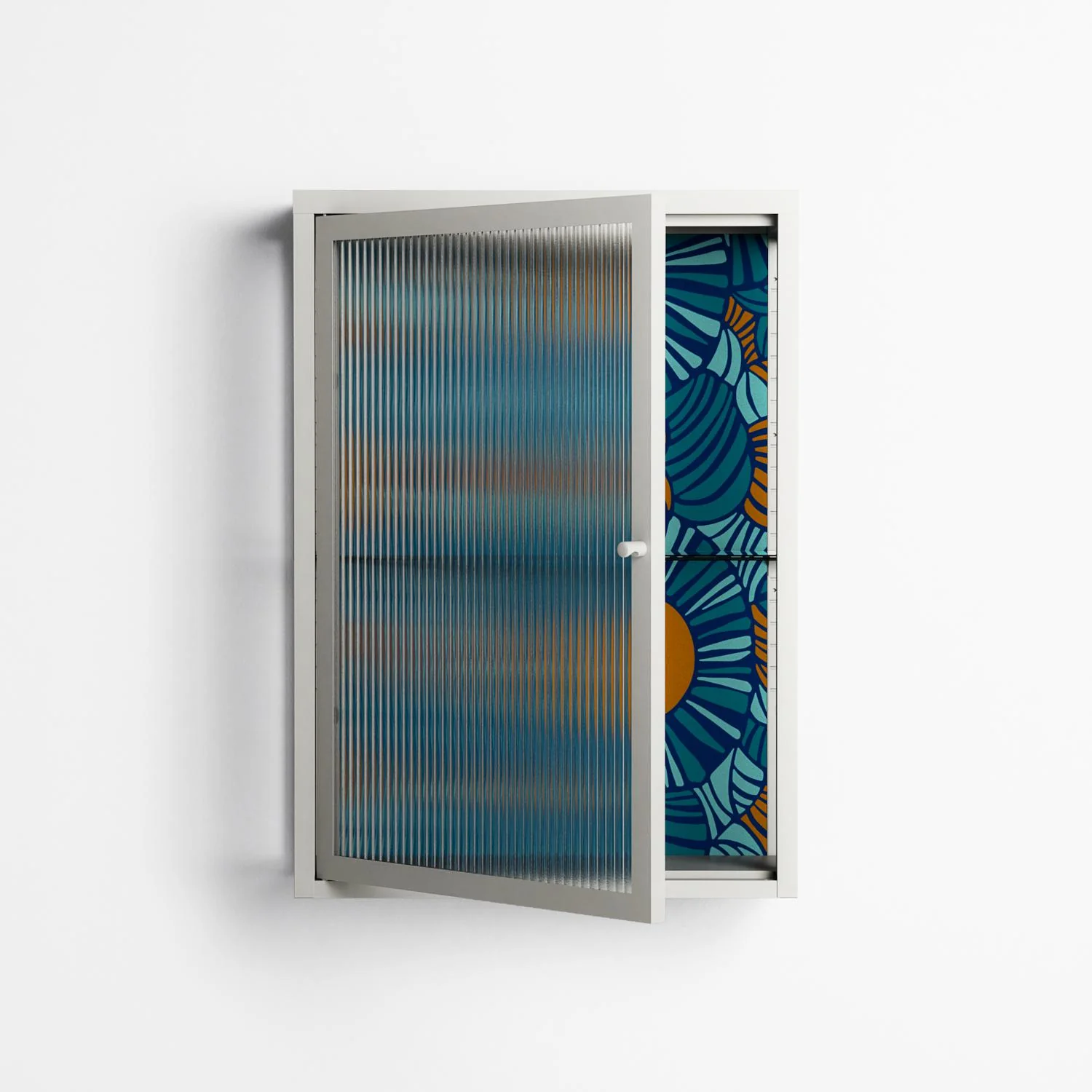 Bellis Bounty Blue - Wall Cabinet - Amy Suther - Chalk - Reeded glass - Image 2
