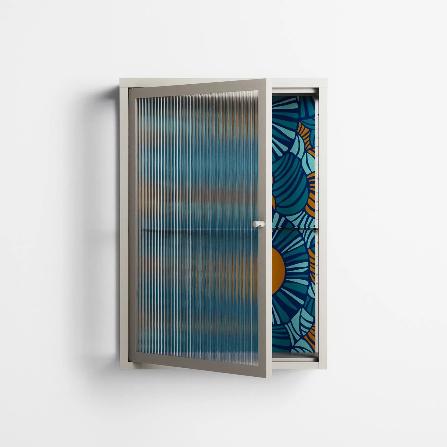 Bellis Bounty Blue - Wall Cabinet - Amy Suther - Pebble - Reeded glass - Image 2
