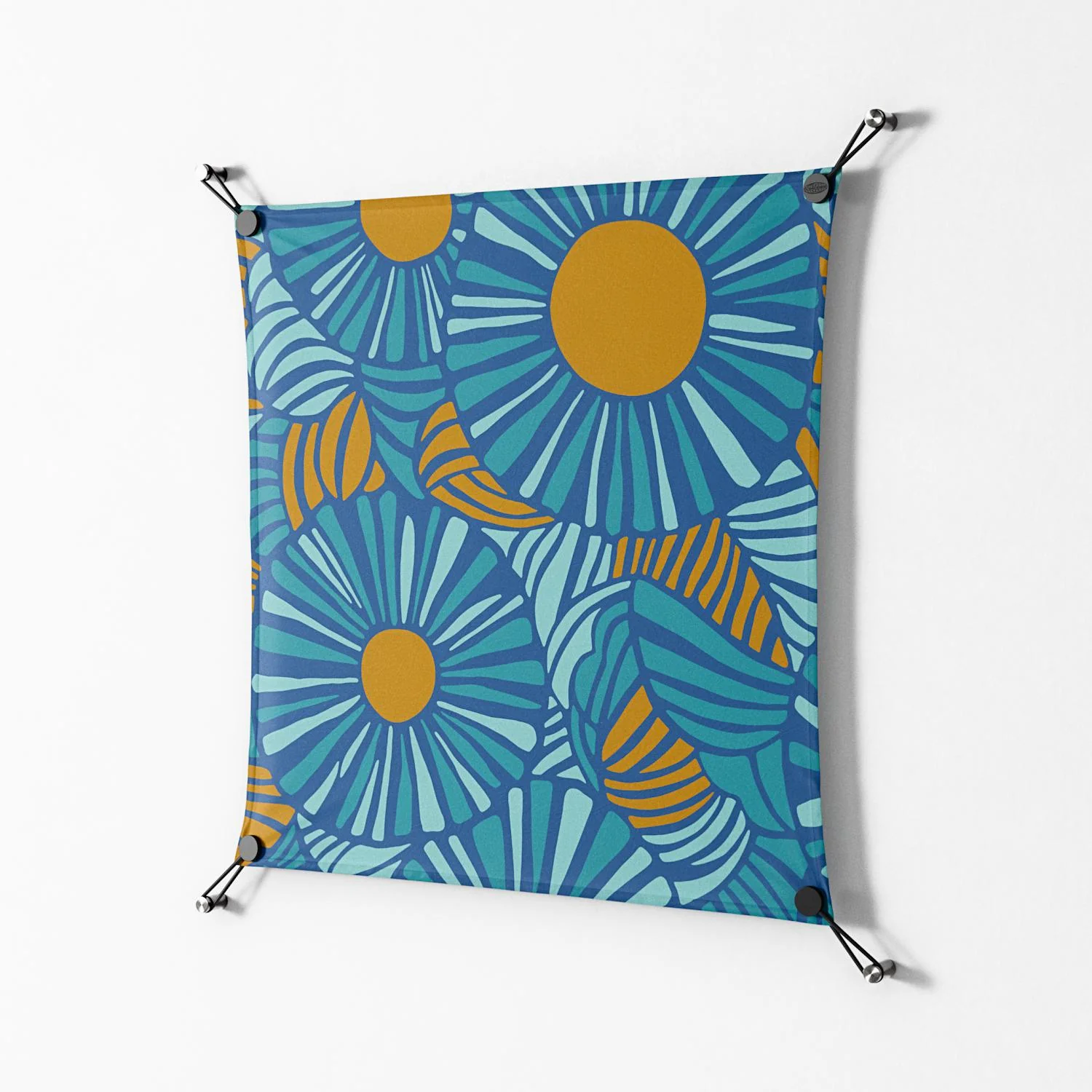 Bellis Bounty Blue - Work On Wall - Amy Suther - Black - 70 x 70 cm - Image 2