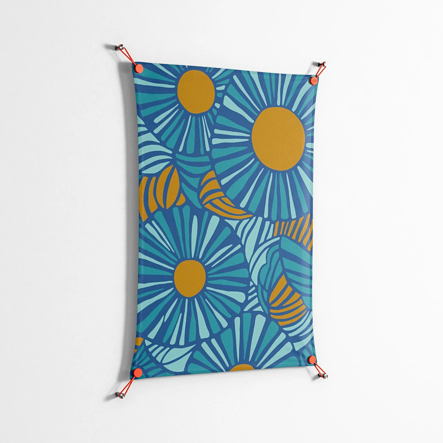Bellis Bounty Blue - Work On Wall - Amy Suther - Orange - 70 x 100 cm - Image 2