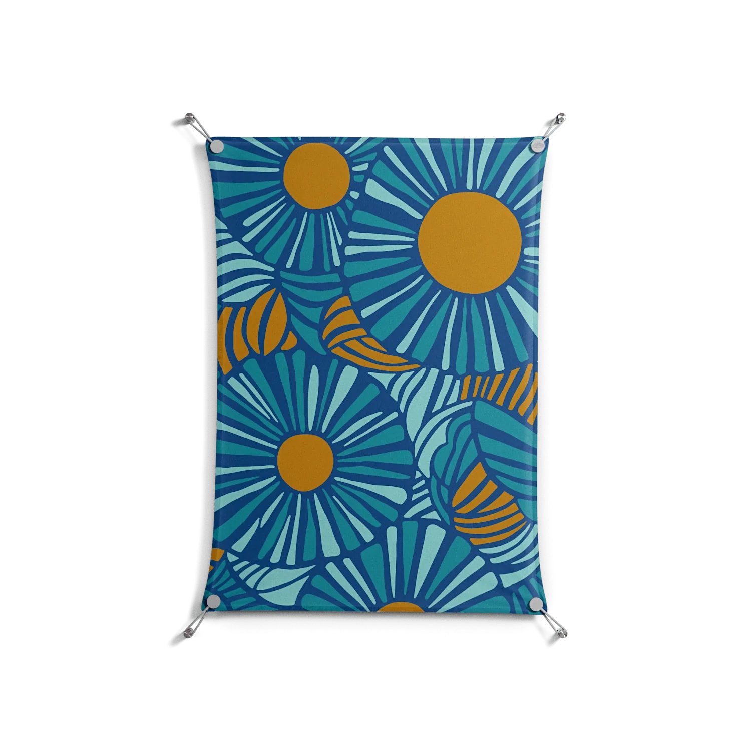 Bellis Bounty Blue - Work On Wall - Amy Suther - Silver - 70 x 100 cm