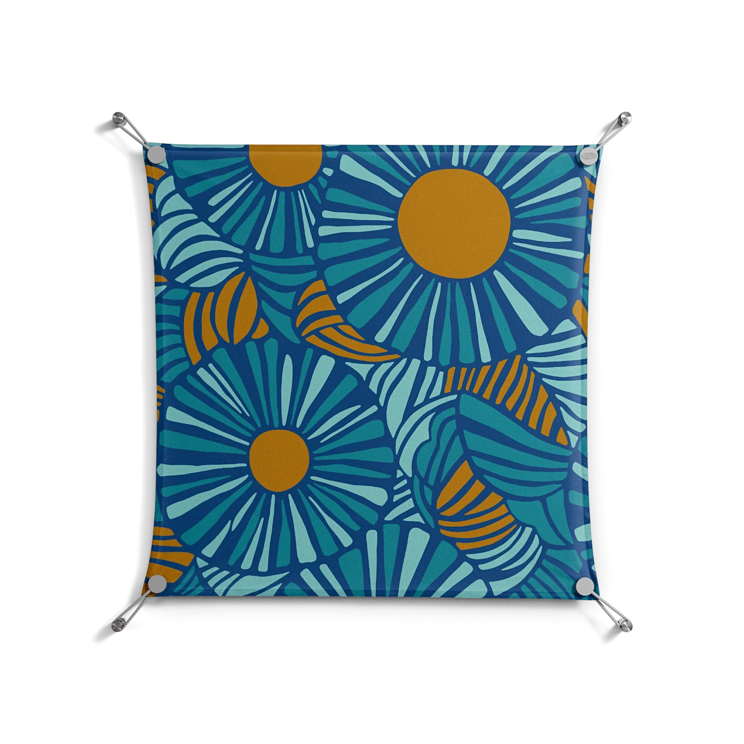 Bellis Bounty Blue - Work On Wall - Amy Suther - Silver - 70 x 70 cm
